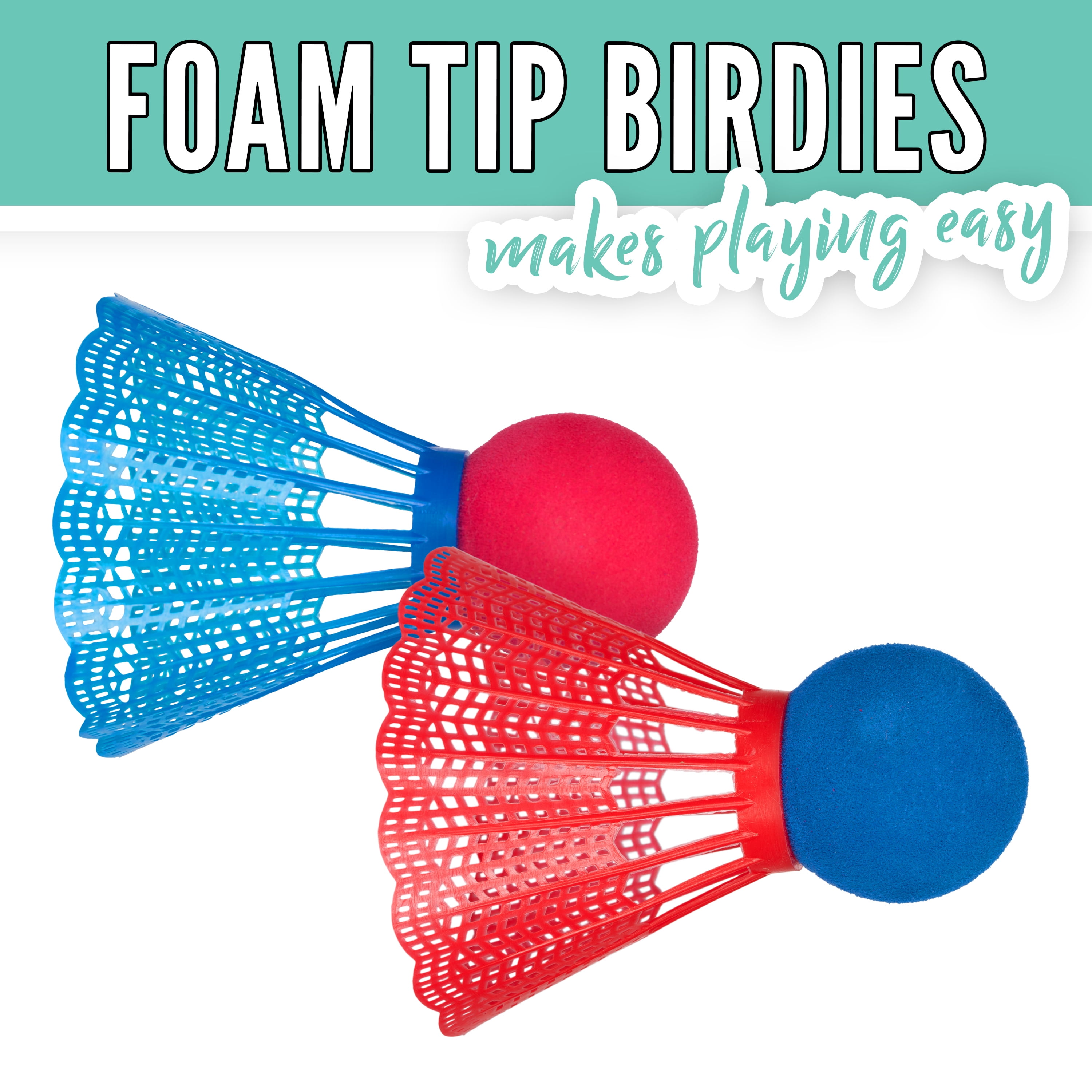 Franklin Sports Kids Jumbo Badminton Racket Set - Smashminton Kids Oversize Badminton Rackets Set - 2 Player Backyard + Beach Youth Badminton Set with Birdies + Jumbo Rackets Included - Image 11