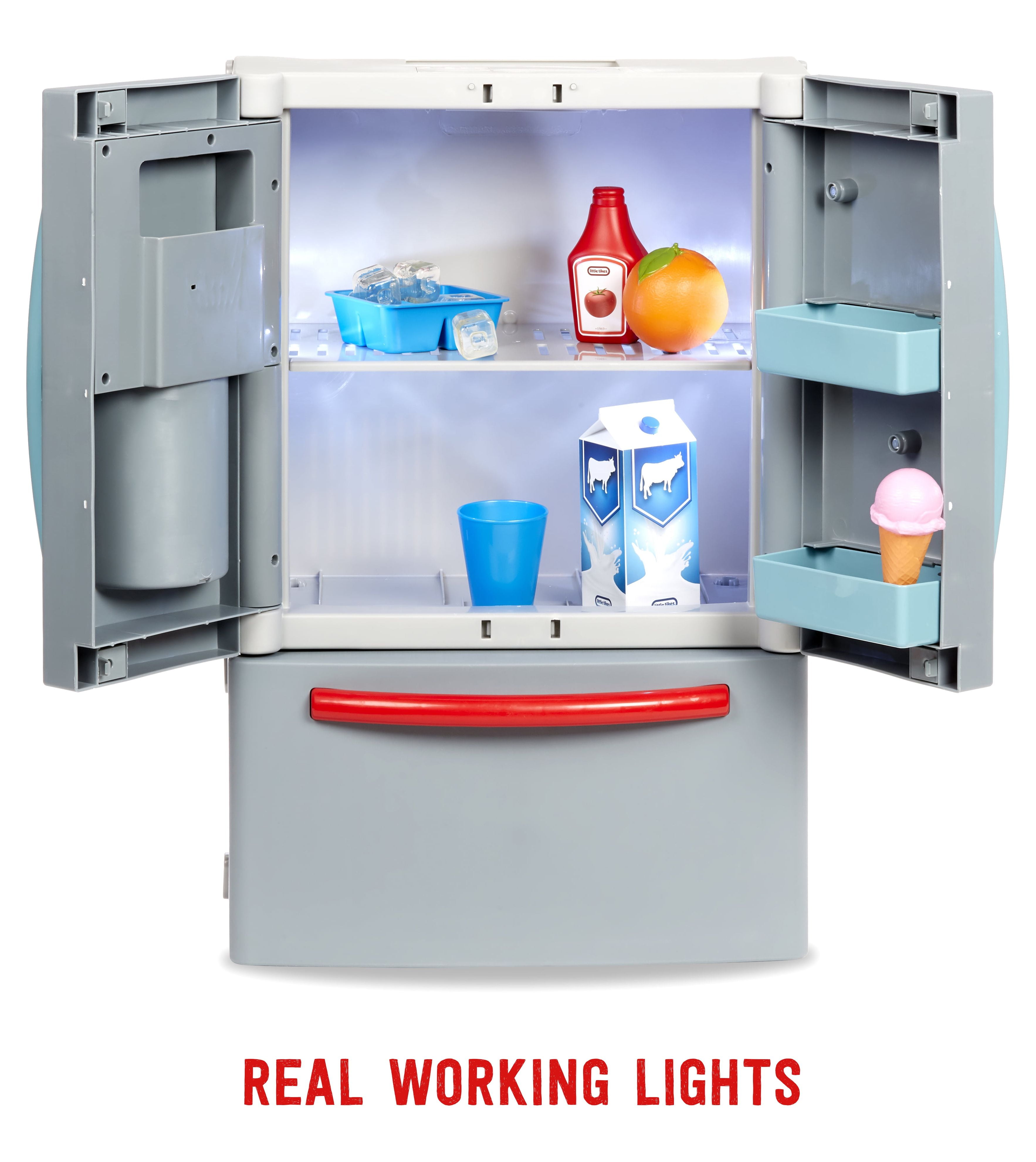 Little Tikes First Fridge Refrigerator with Ice Dispenser, Pretend Play Appliance with 11 Kitchen Accessories, Kids Ages 2+ - Image 3