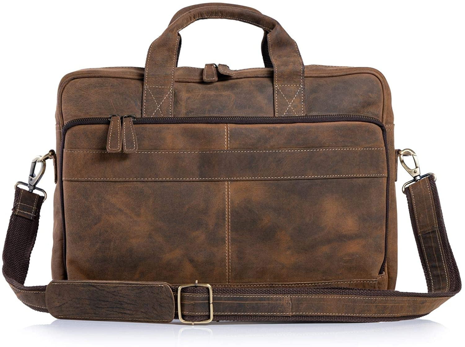 16-Inch Full Grain Leather Laptop Messenger Bag – Briefcase Satchel for Men and Women, Office Shoulder Bag with Multiple Compartments - Image 5