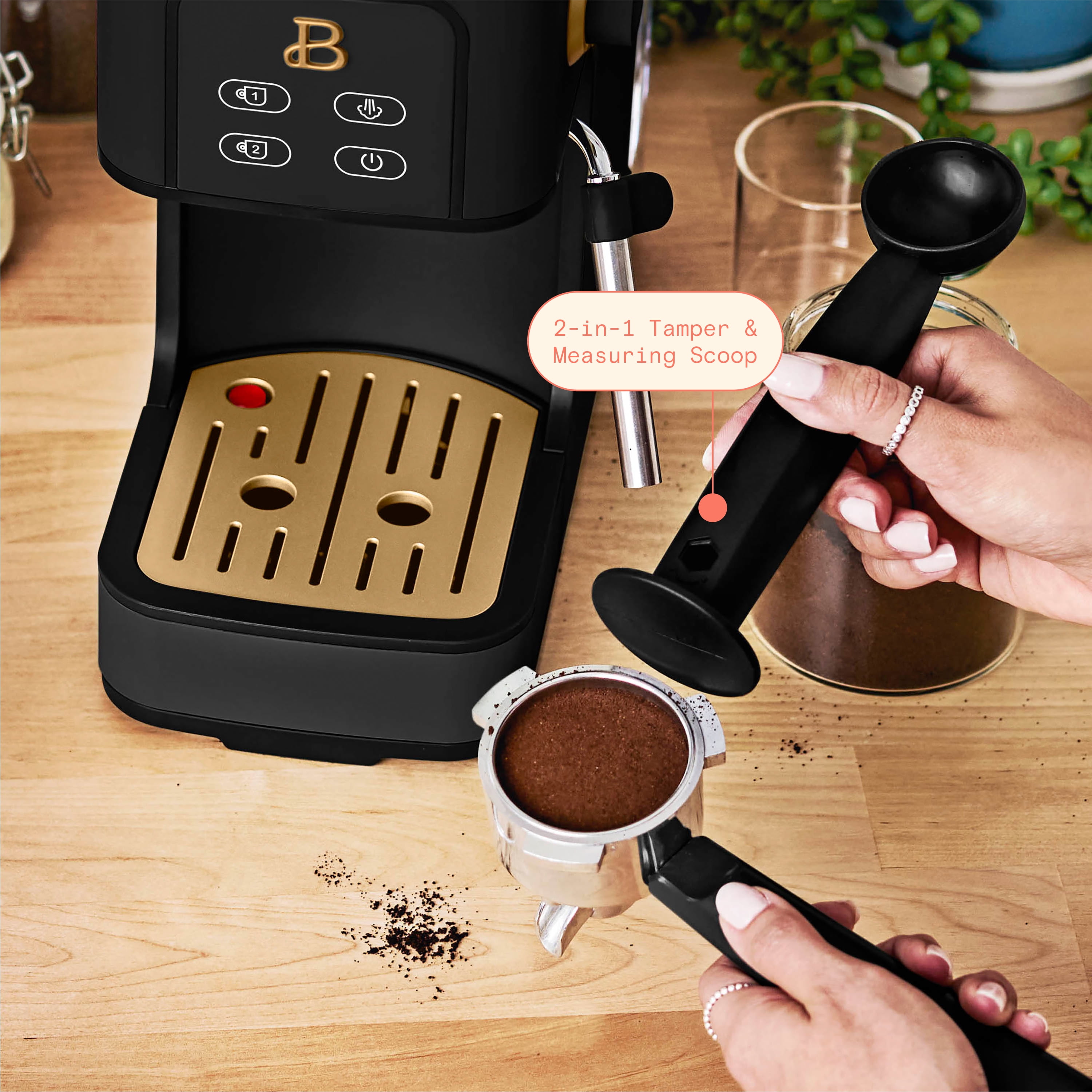 Beautiful 19415 Slim Espresso Maker with 20-Bar Pressure, Black Sesame by Drew Barrymore - Image 5