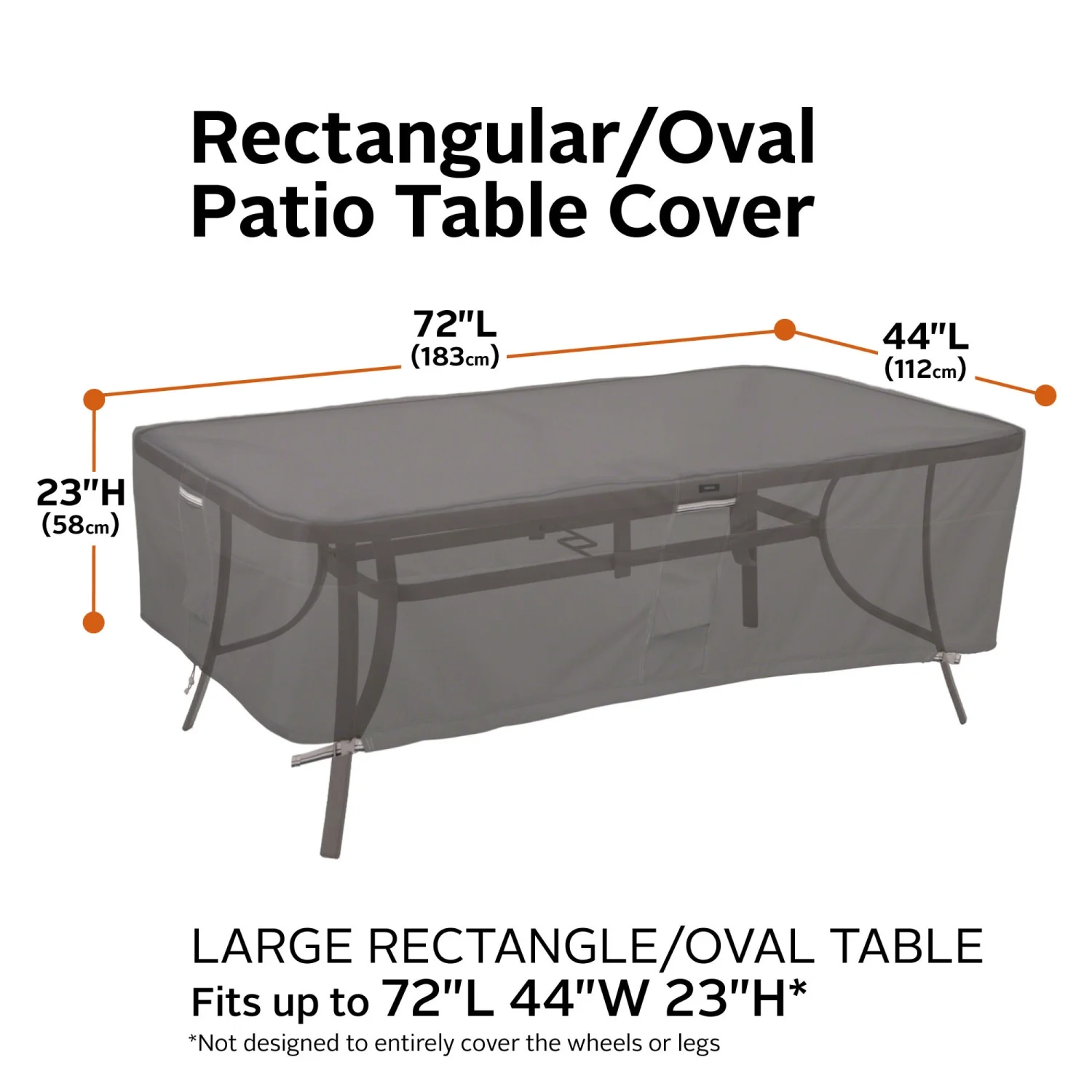 Classic Accessories Ravenna Water-Resistant 72 Inch Rectangular/Oval Patio Table Cover - Image 3