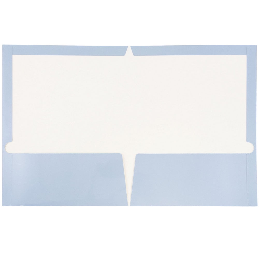 JAM Paper Glossy Two Pocket Folders, Baby Blue, 6/Pack - Image 4