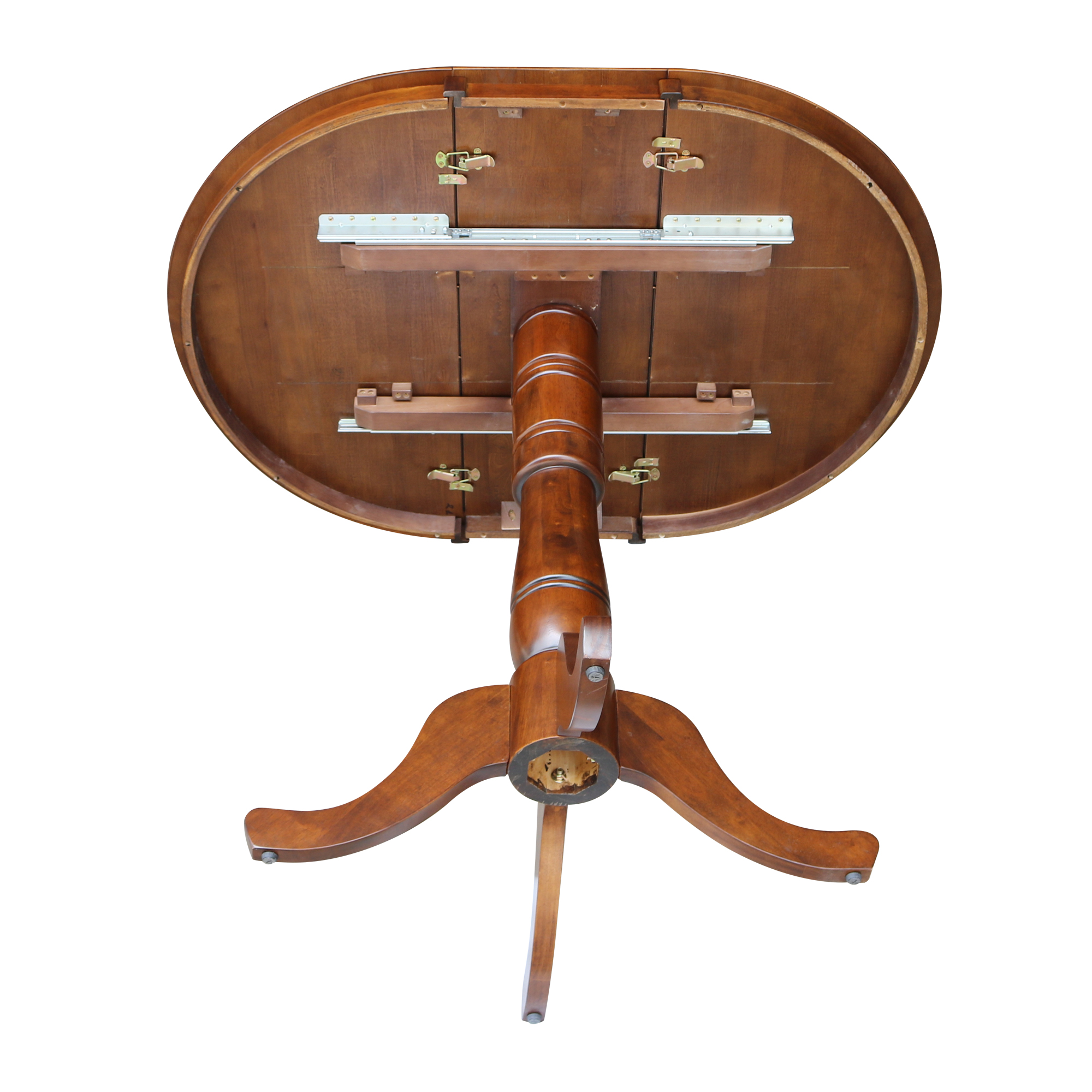 36" Round Top Pedestal Table with 12" Leaf, 40.9"H - Image 6