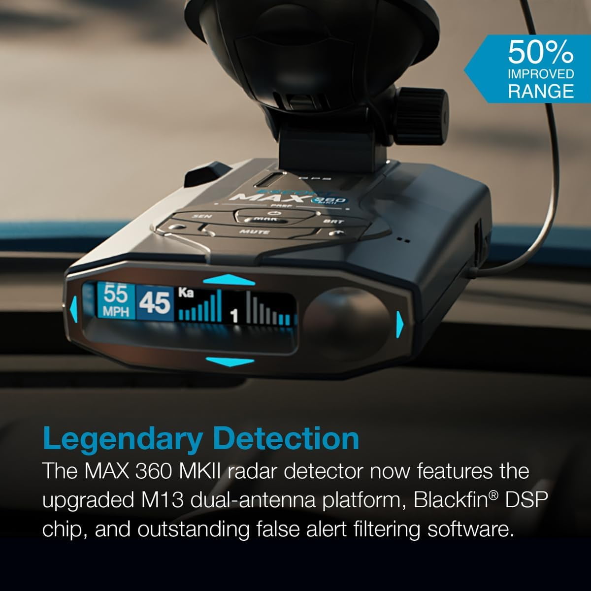 Escort MAX 360 MKII Bluetooth Radar Detector (Blue Edition), 360° Awareness, Exceptional Range, Apple CarPlay & Android Auto - Image 11
