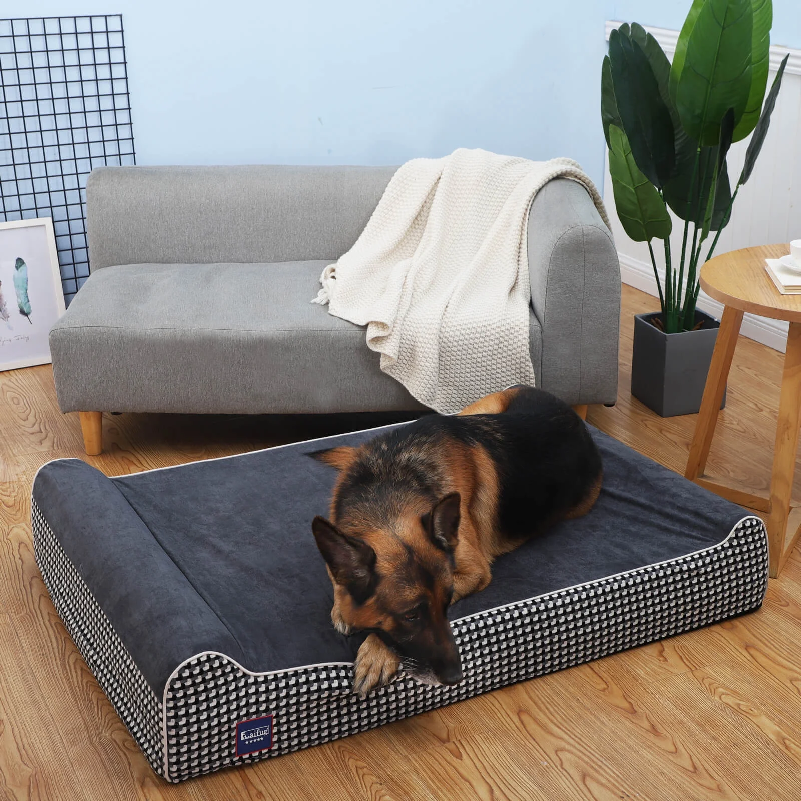 Laifug Extra Large Dog Bed with Orthopedic Memory Foam, Dog Pillow, Waterproof Liner & Washable Cover (Blackï¼ÂXL) - Image 5