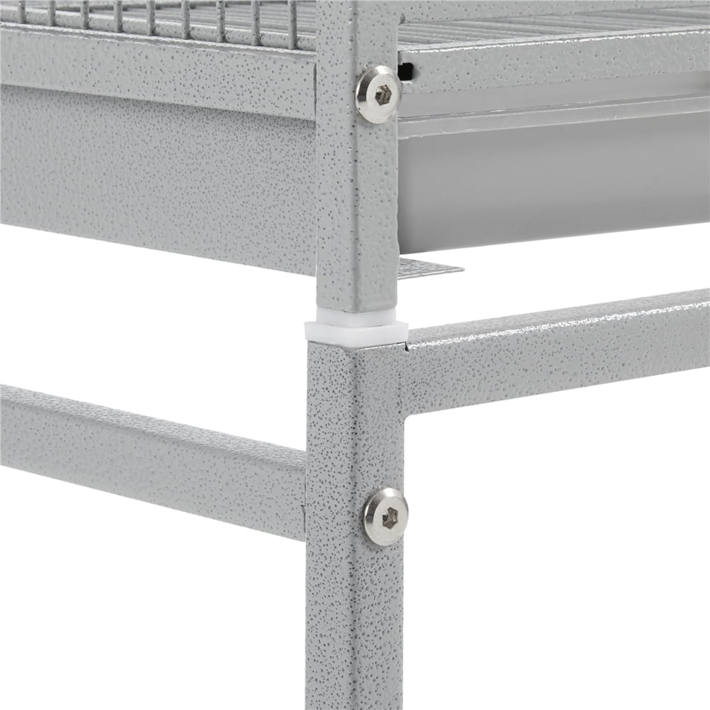 Renwick 53.5"H Large Rolling Metal Pet Cage with Detachable Stand,Light Gray - Image 7