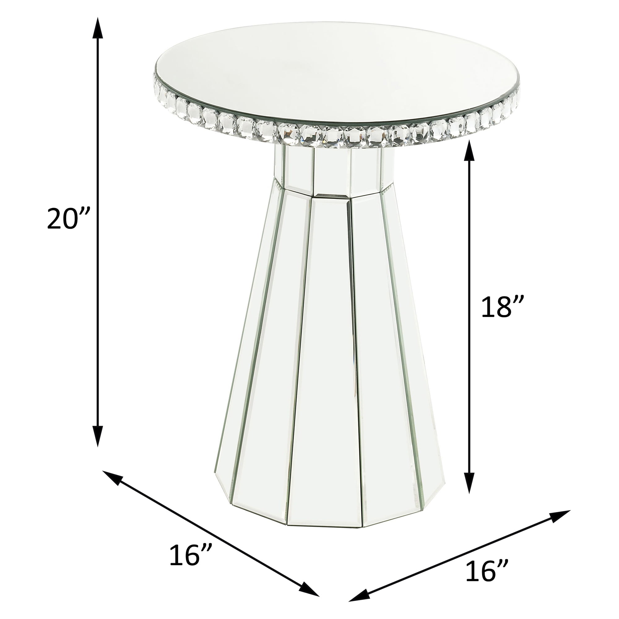 ACME Lotus Round Accent Table in Mirrored - Image 3