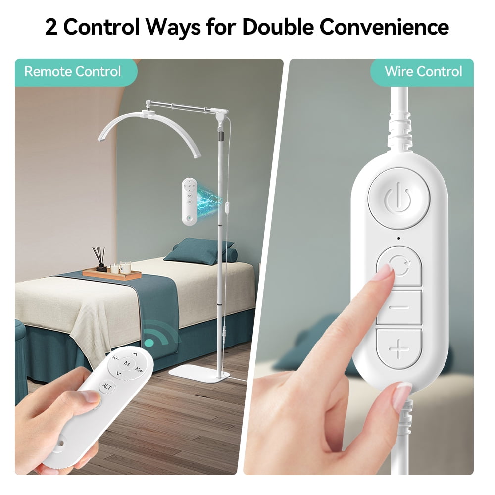 Lash Light, SINGES Floor Lash Lamp for Eyelash Tech,Dimmable Height Half-Moon Light for Eyelash Tattoo Skincare - Image 3