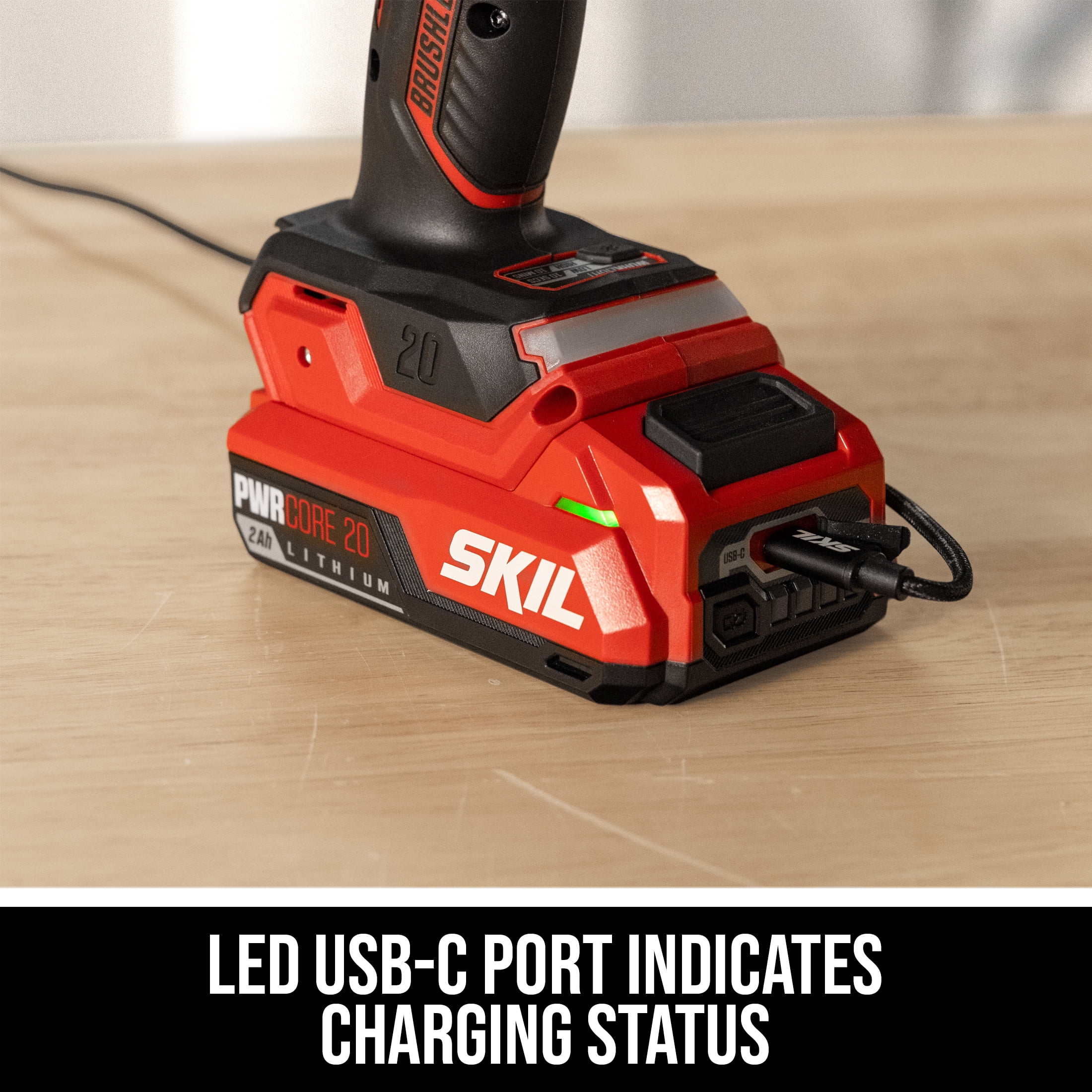 SKIL PWR CORE 20V 2.0Ah Lithium Battery with USB-C Port - Image 6