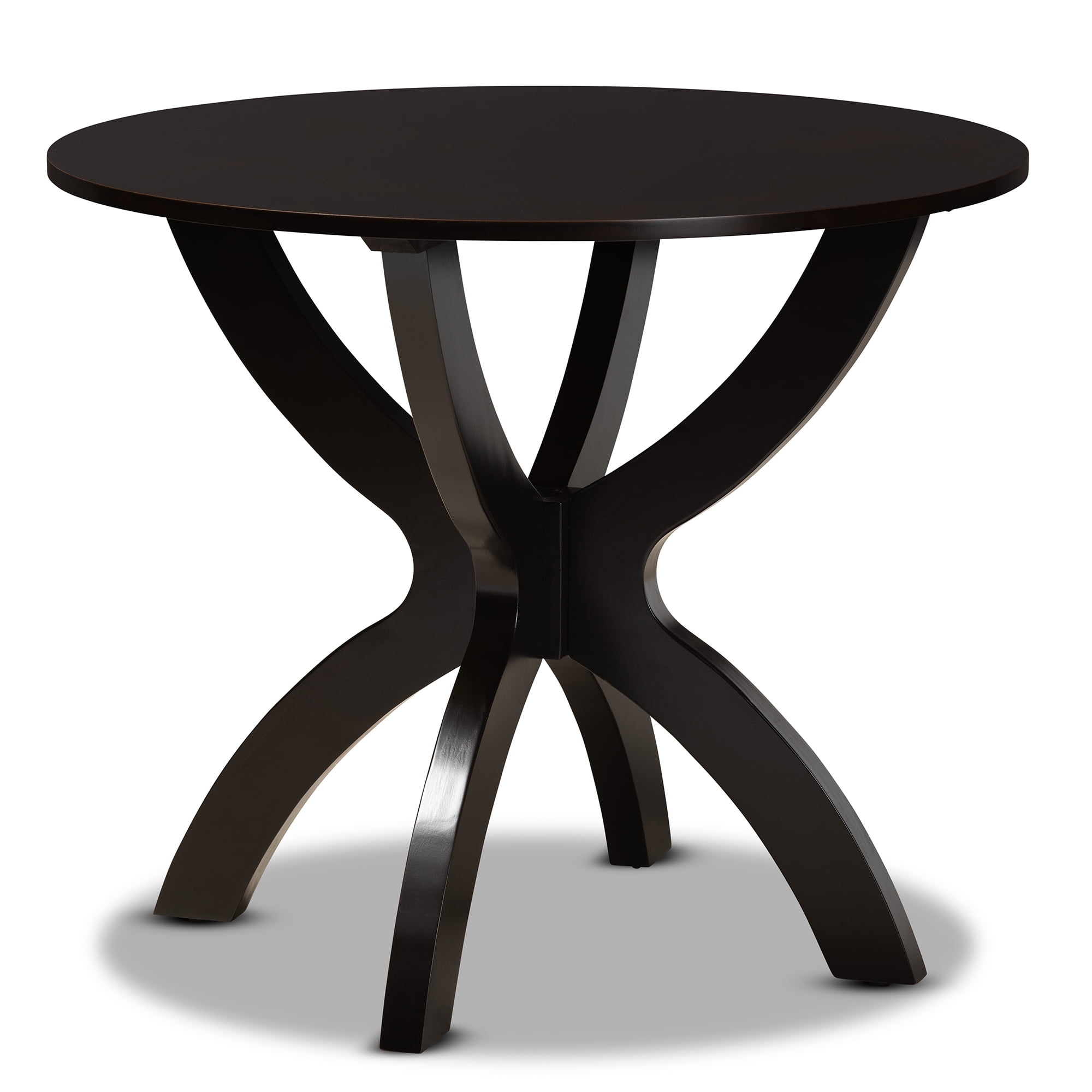 Baxton Studio Tilde Modern and Contemporary Dark Brown Finished 35-Inch-Wide Round Wood Dining Table - Image 2