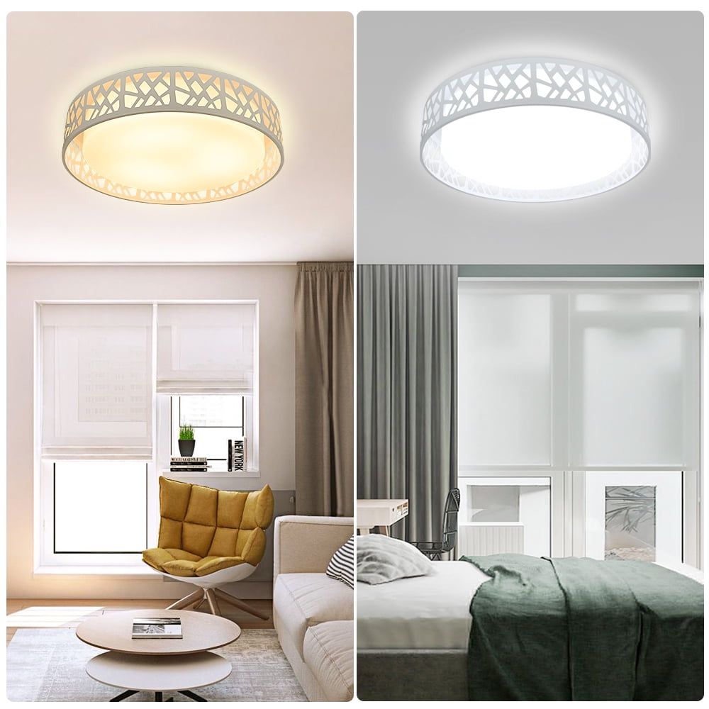 Depuley 18.5" Modern Flush Mount Ceiling Light with Remote White Ceiling Light for Dining Room Bedroom, 3 Color Changeable Timing - Image 3