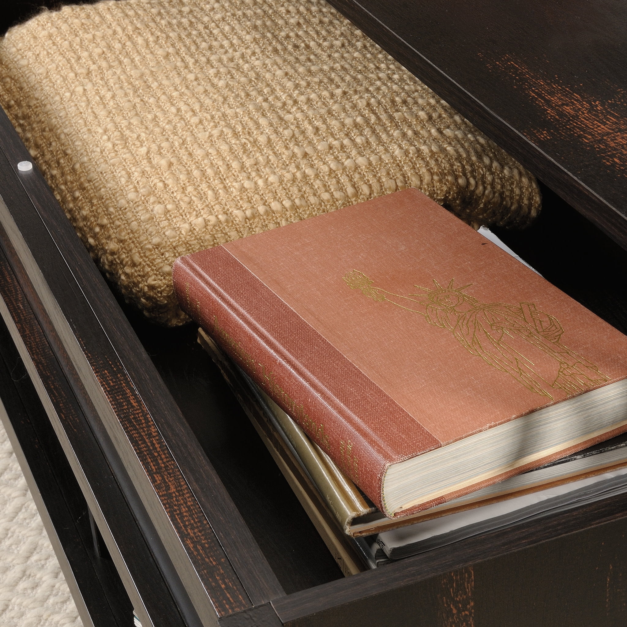 Sauder Dakota Pass Lift-Top Coffee Table, Char Pine Finish - Image 3