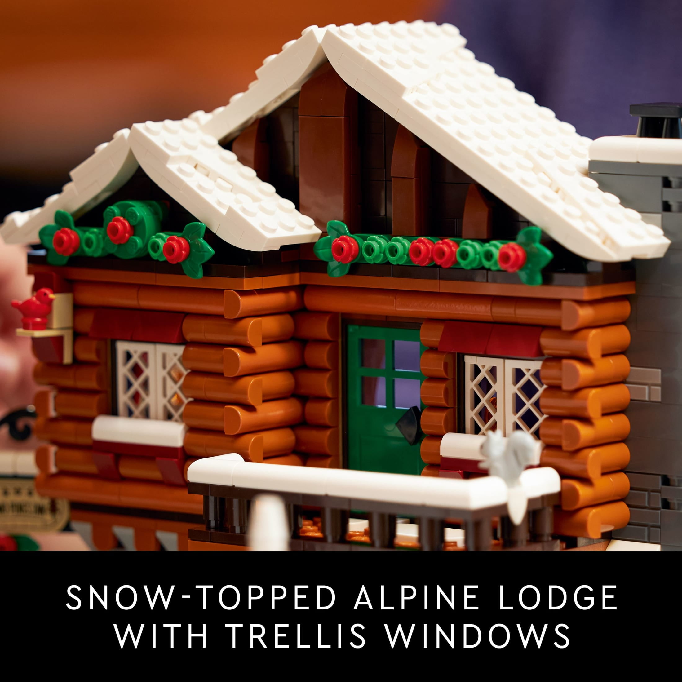 LEGO Icons Alpine Lodge Model Building Set - Collectible DIY Kits for Adults, Ages 18+ - Gift for Christmas - Log Cabin Kit for Winter Activities with Snowmobile and Minifigues - 10325 - Image 7