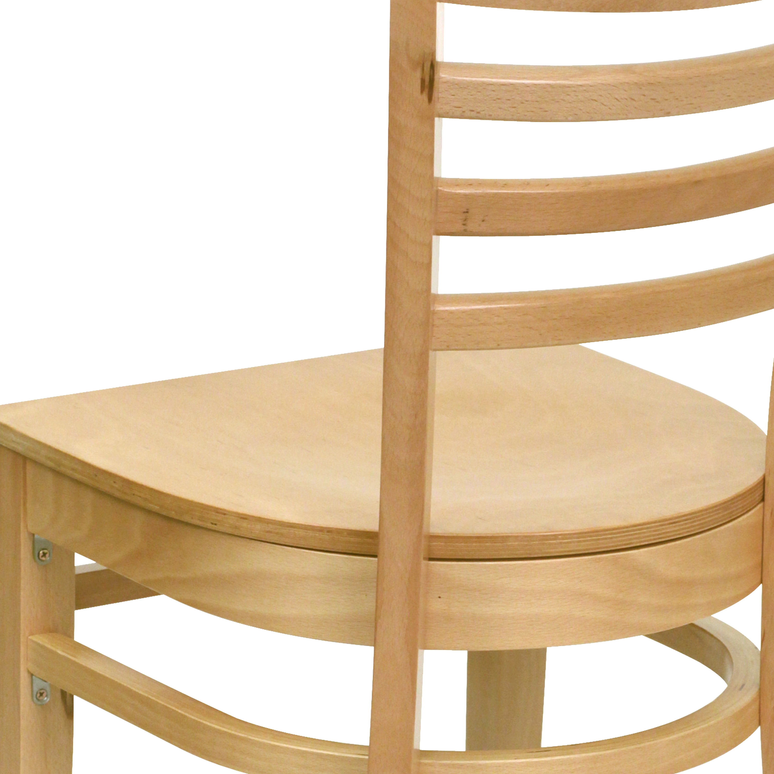 Flash Furniture HERCULES Series Ladder Back Natural Wood Restaurant Chair - Image 9