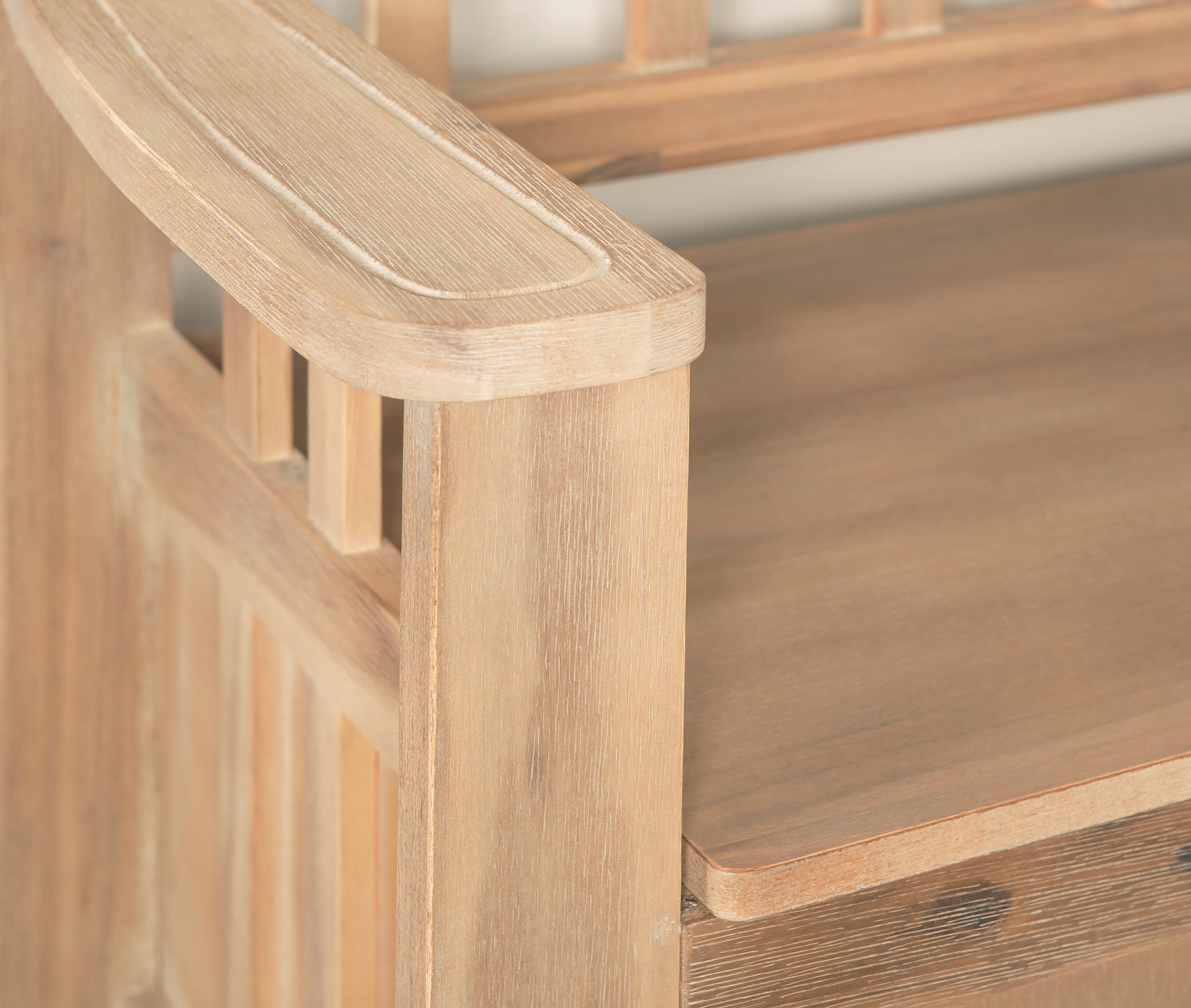 Linon Gilman Entryway Storage Bench, 18" Seat Height, Natural Wash Finish - Image 12