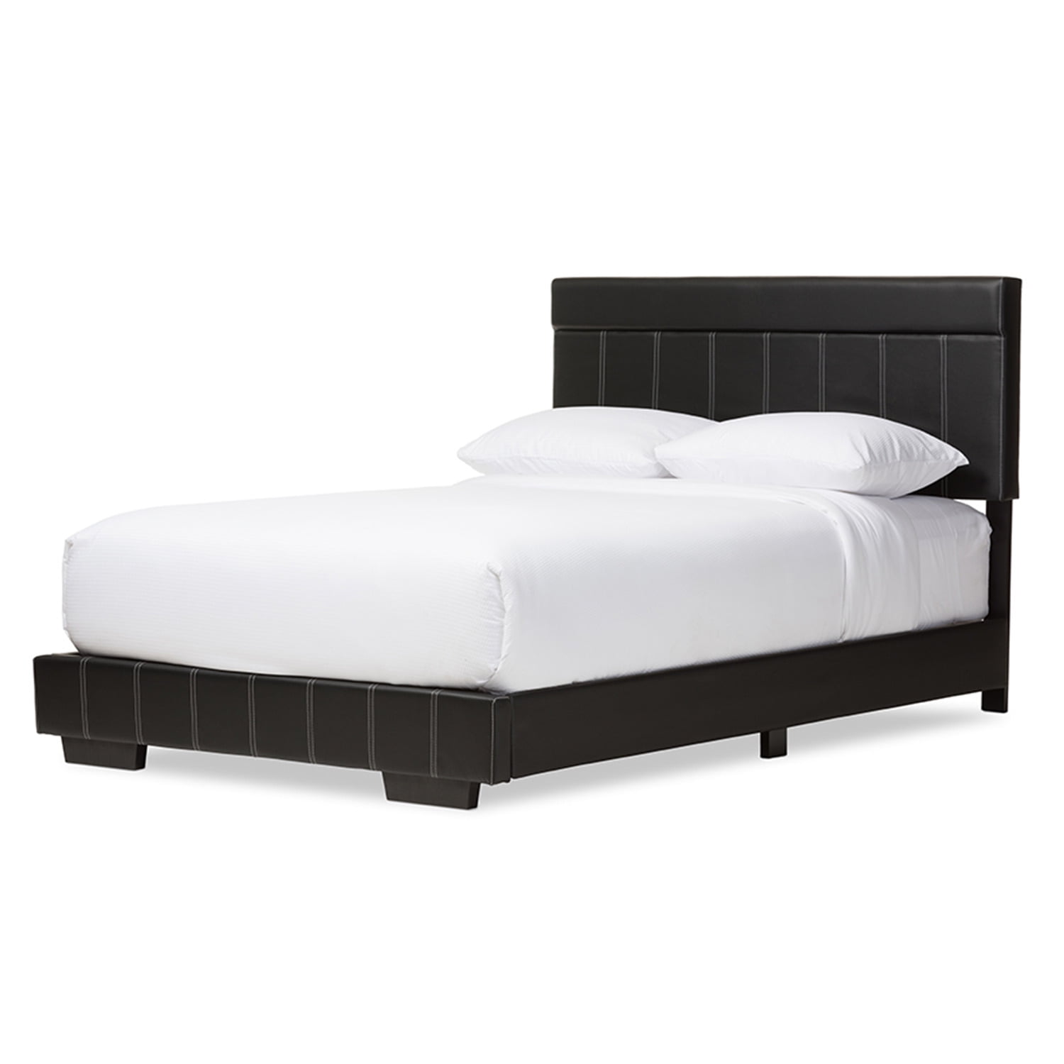Baxton Studio Solo Modern and Contemporary Black Faux Leather Full Size Platform Bed - Image 2