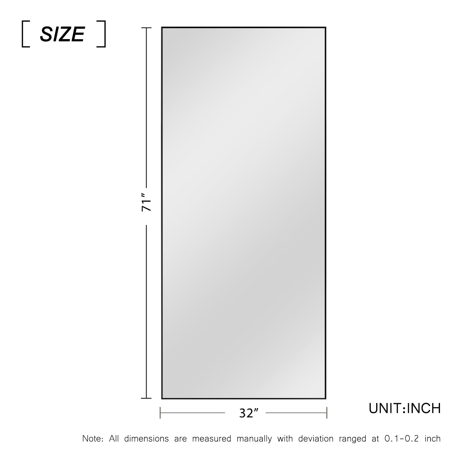 71" x 32" Black Floor Mirror Oversized Full Length Mirror Large Wall Mounted Mirror Aluminum Alloy Frame - Image 7