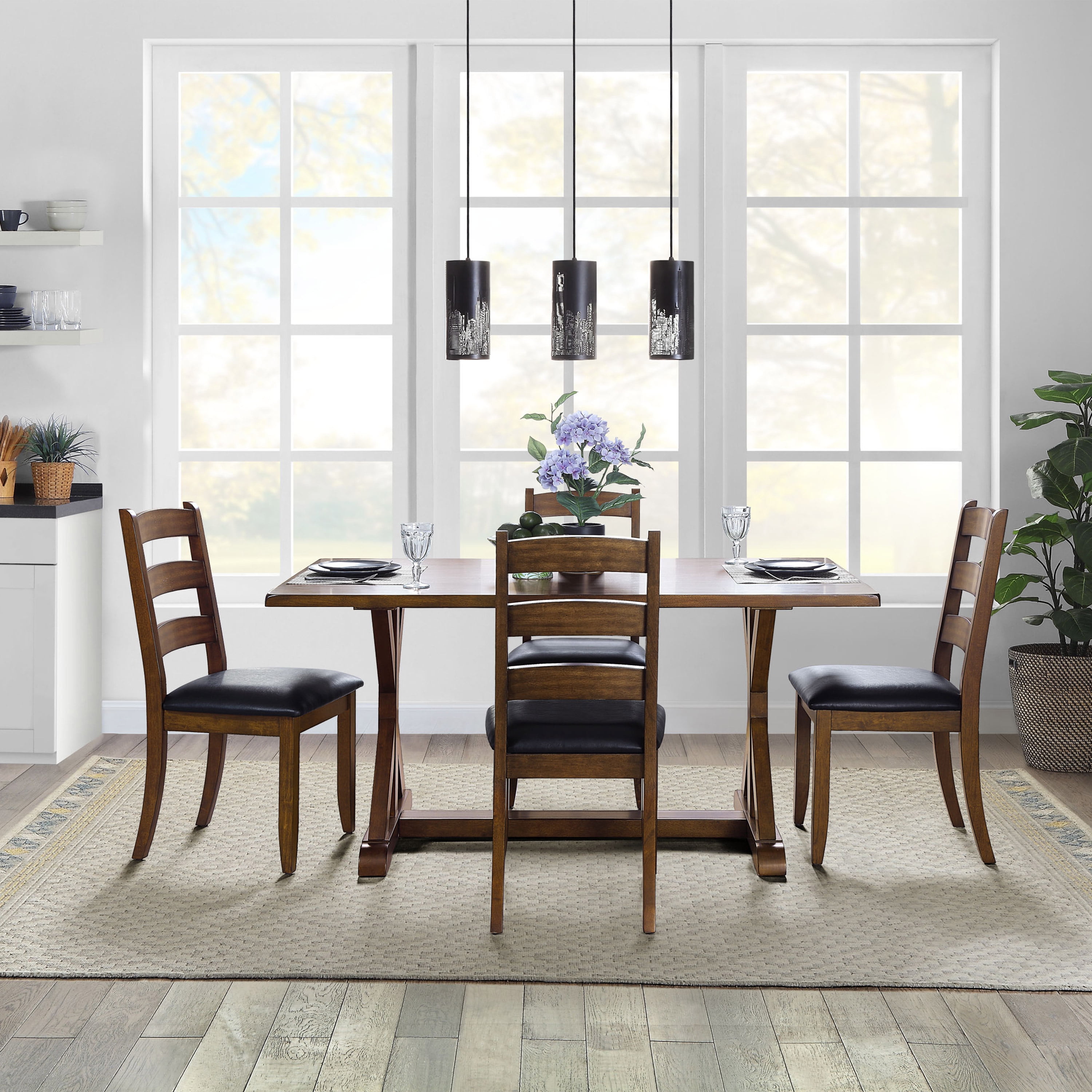 Better Homes & Gardens Granary Modern Farmhouse Dining Table, Dark Brown - Image 10