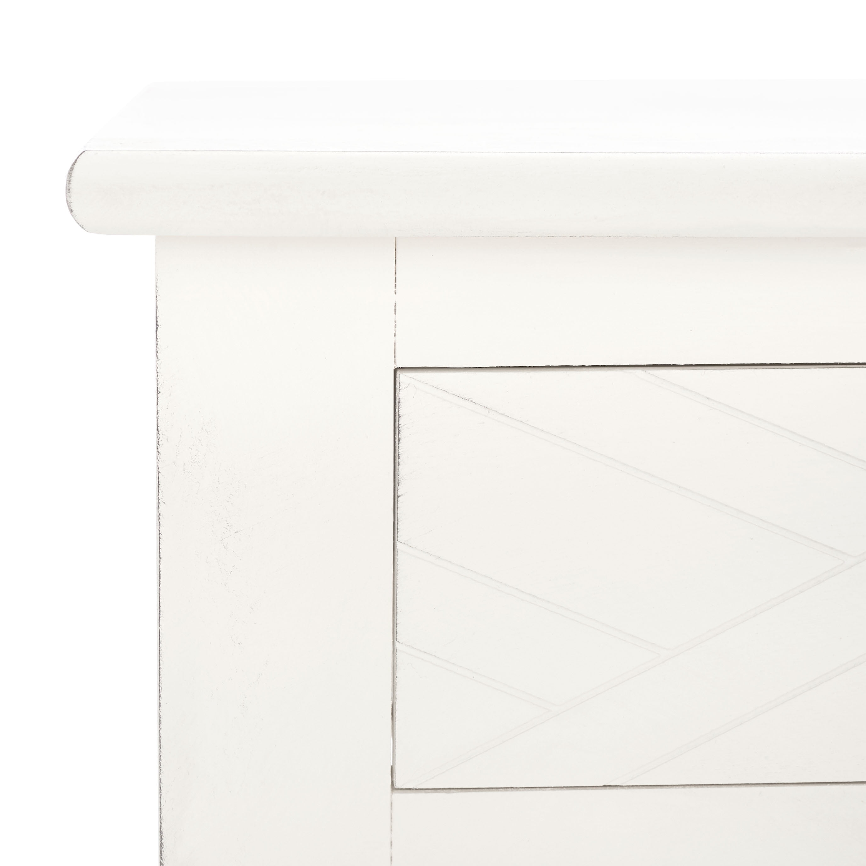 SAFAVIEH Mckinlee Solid Retro 2 Drawer Writing Desk, Distressed White - Image 5