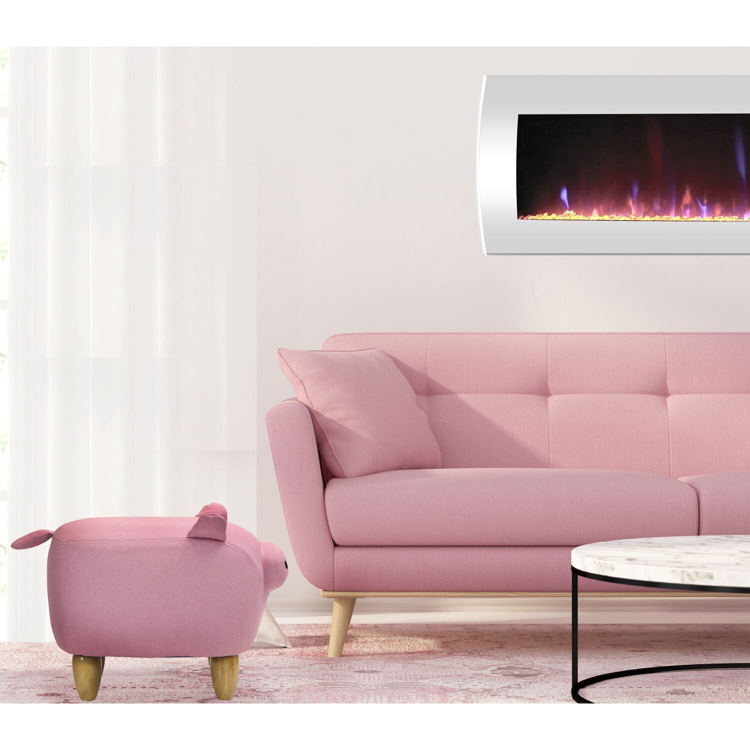 Critter Sitters 15-In. Seat Height Pink Pig Animal Shape Ottoman - Furniture for Nursery, Bedroom, Playroom, and Living Room Decor - Image 13