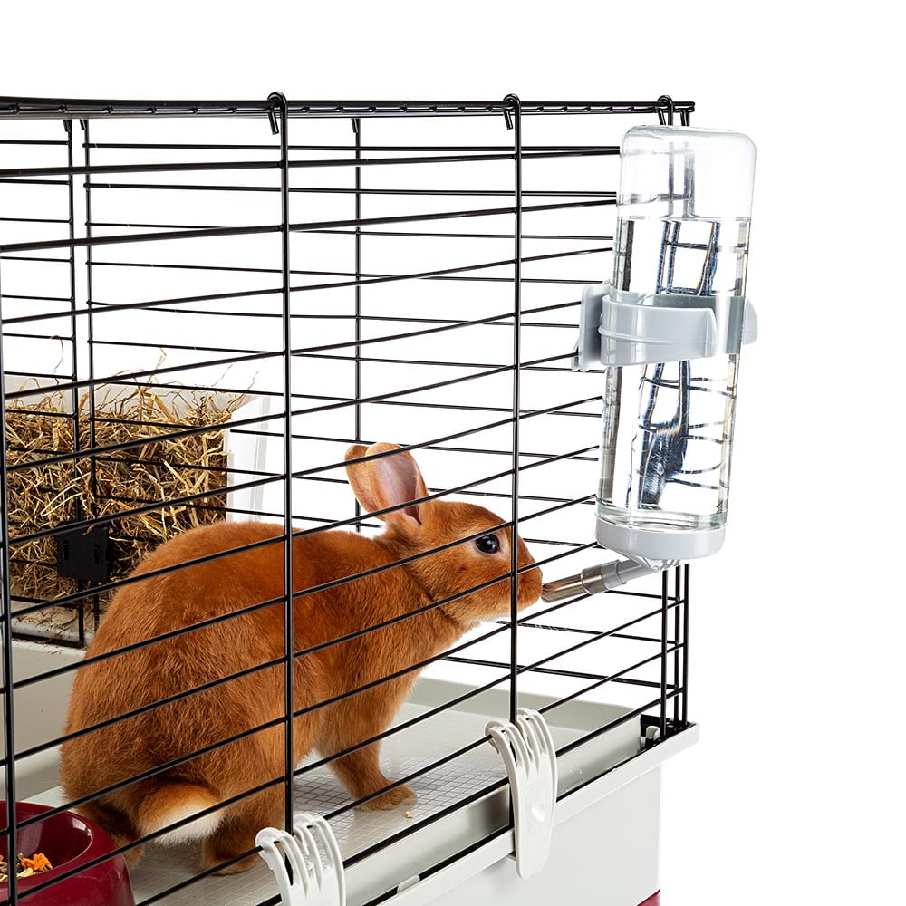 Ferplast Krolik XL Rabbit Cage 140 (Includes Wire Hutch) | 55.9L x 23.62W x 19.7H inches | Burgundy & Cream - Image 6
