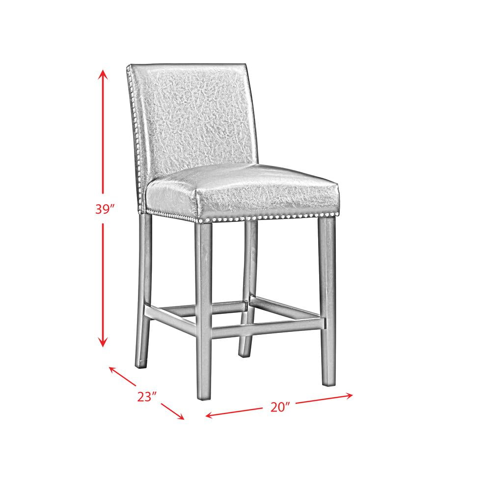 Belen Kox Picket House Furnishings Pia Faux Leather Counter Height Side Chair Set in Black - Image 9