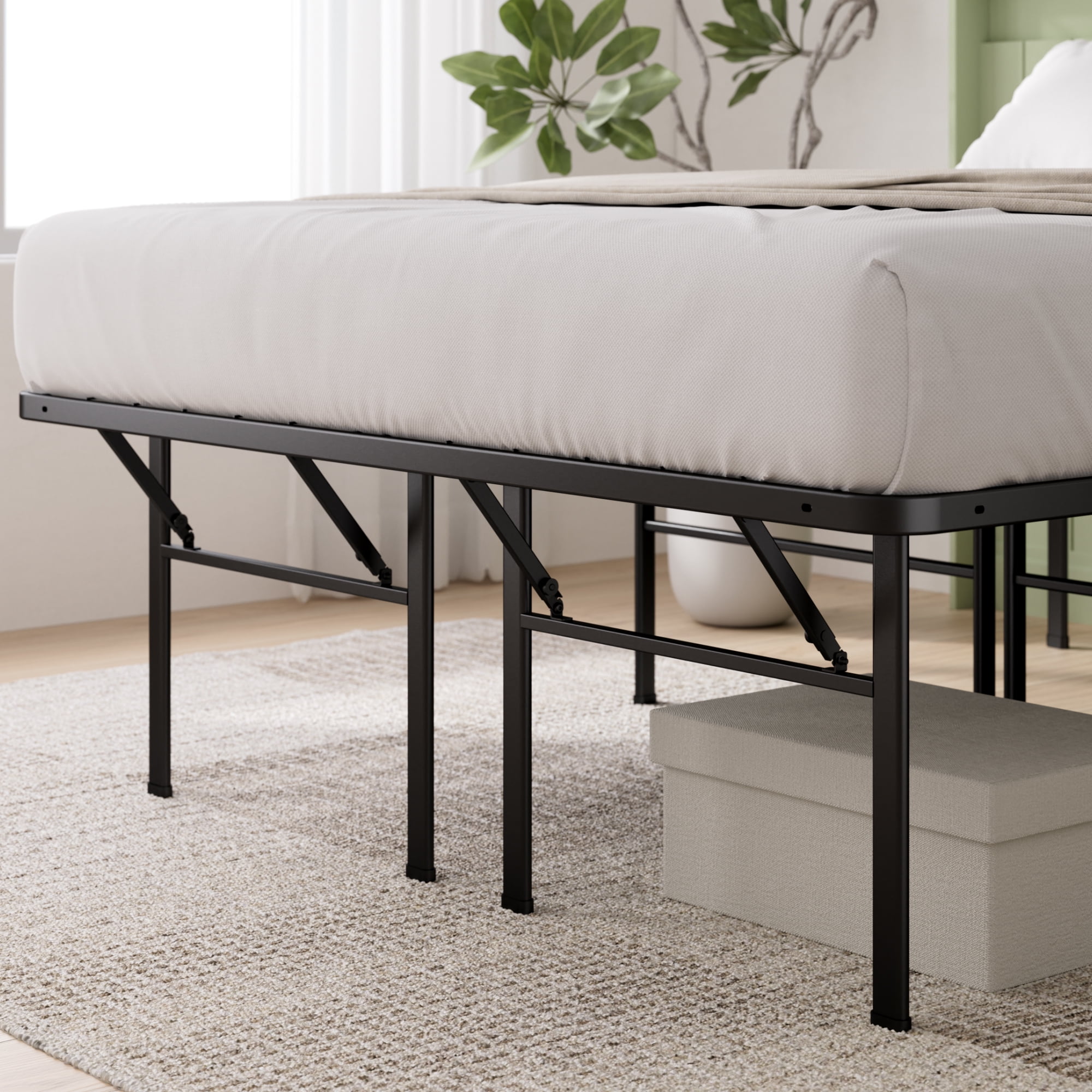 Zinus 18" Metal Smartbase Heavy Duty Bed Frame Foundation, Queen - Image 7