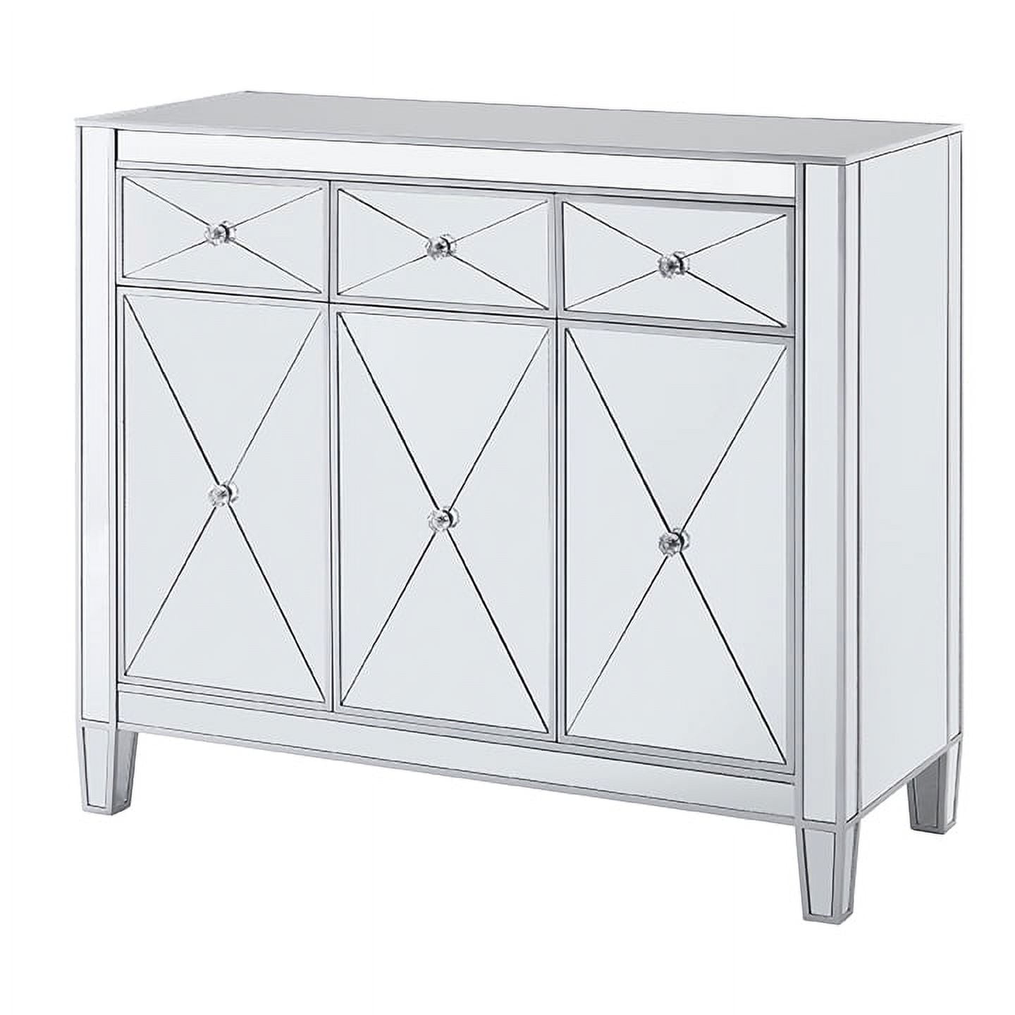 SEI Furniture Mirage 3-Door Mirrored Cabinet 40.25 x 35.5 - Image 2