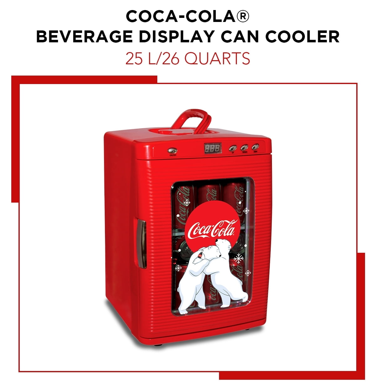 Coca-Cola Polar Bear 28 Can Cooler/Warmer 12V DC 110V AC Mini Fridge Red - Image 9