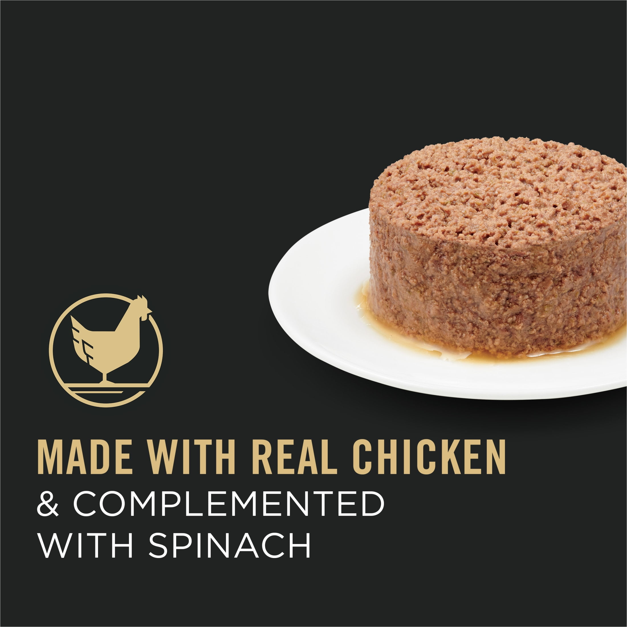 Purina Pro Plan, Grain-Free Chicken & Spinach Entree, Wet Cat Food, 24 Pack, 5.5 oz Cans - Image 2