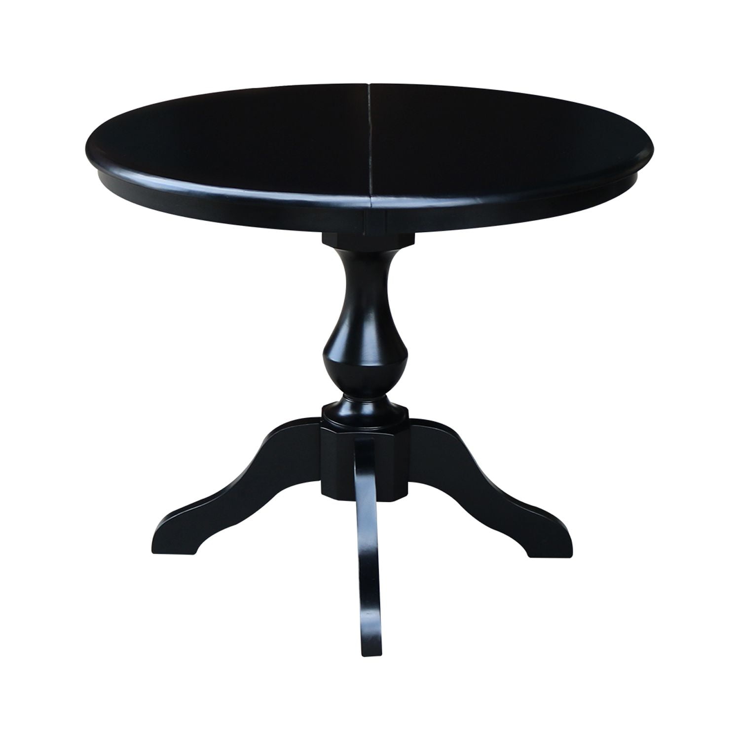 36" Round Dining Table with 12" Leaf - Black - Image 3