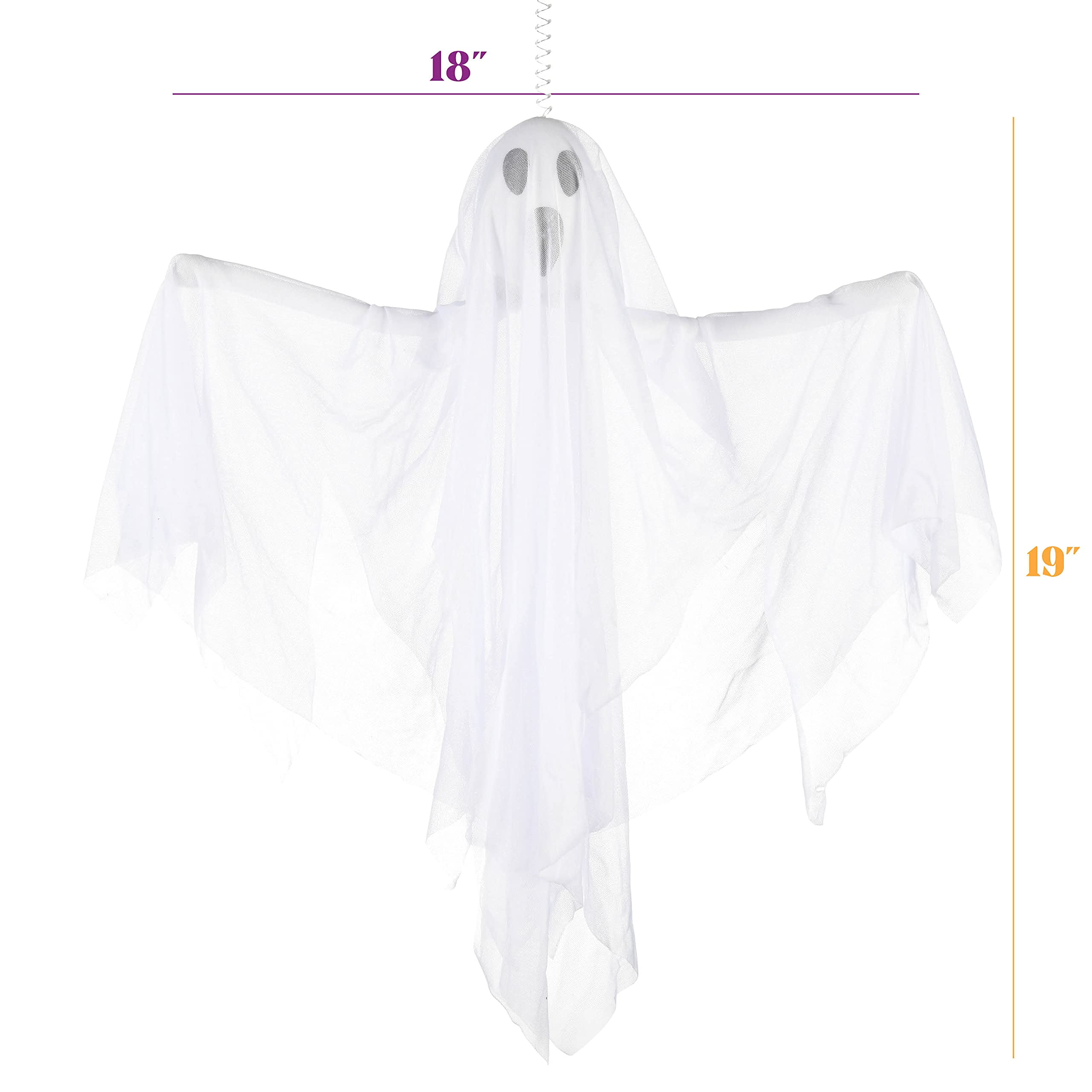 Prextex Halloween Fabric Ghost. 6 Pcs Halloween Hanging Spooky Ghost Props for Indoor/Outdoor Decorations - Image 7