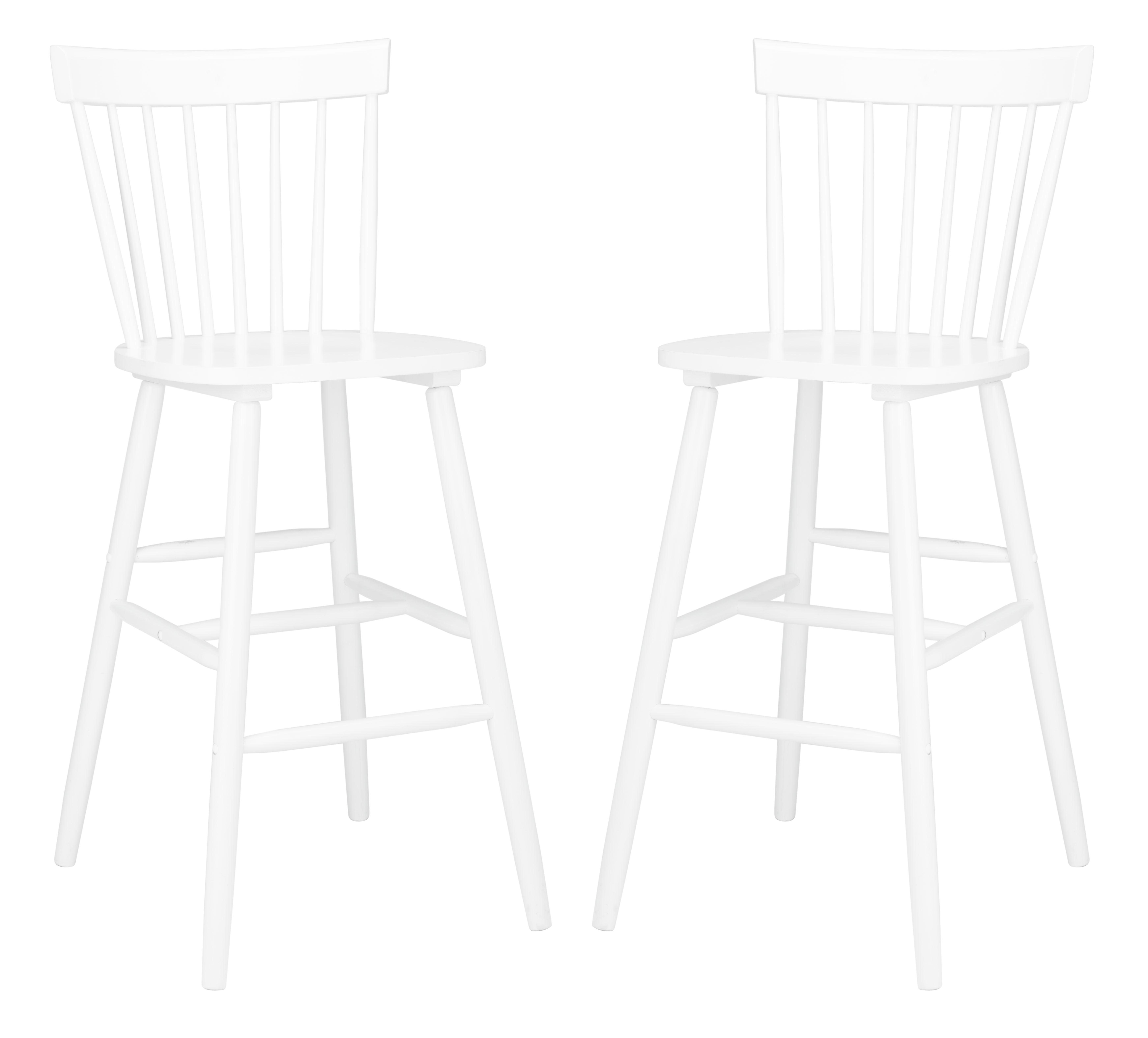 SAFAVIEH Providence Solid Spindle Back Bar Stool with Footrest, White - Image 5