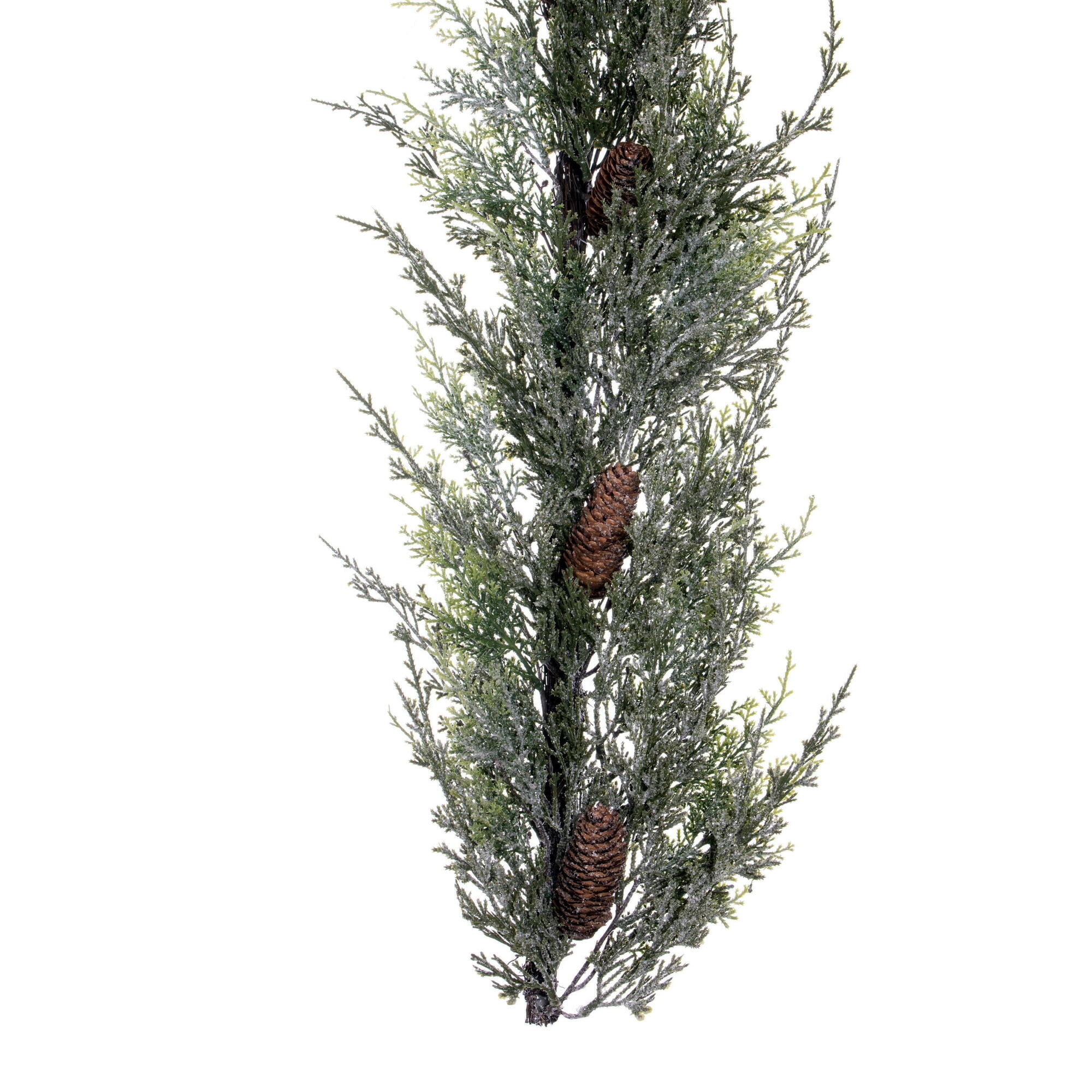 Vickerman 6' Artificial Frosted Cedar Hanging Garland with Pinecones. - Image 4