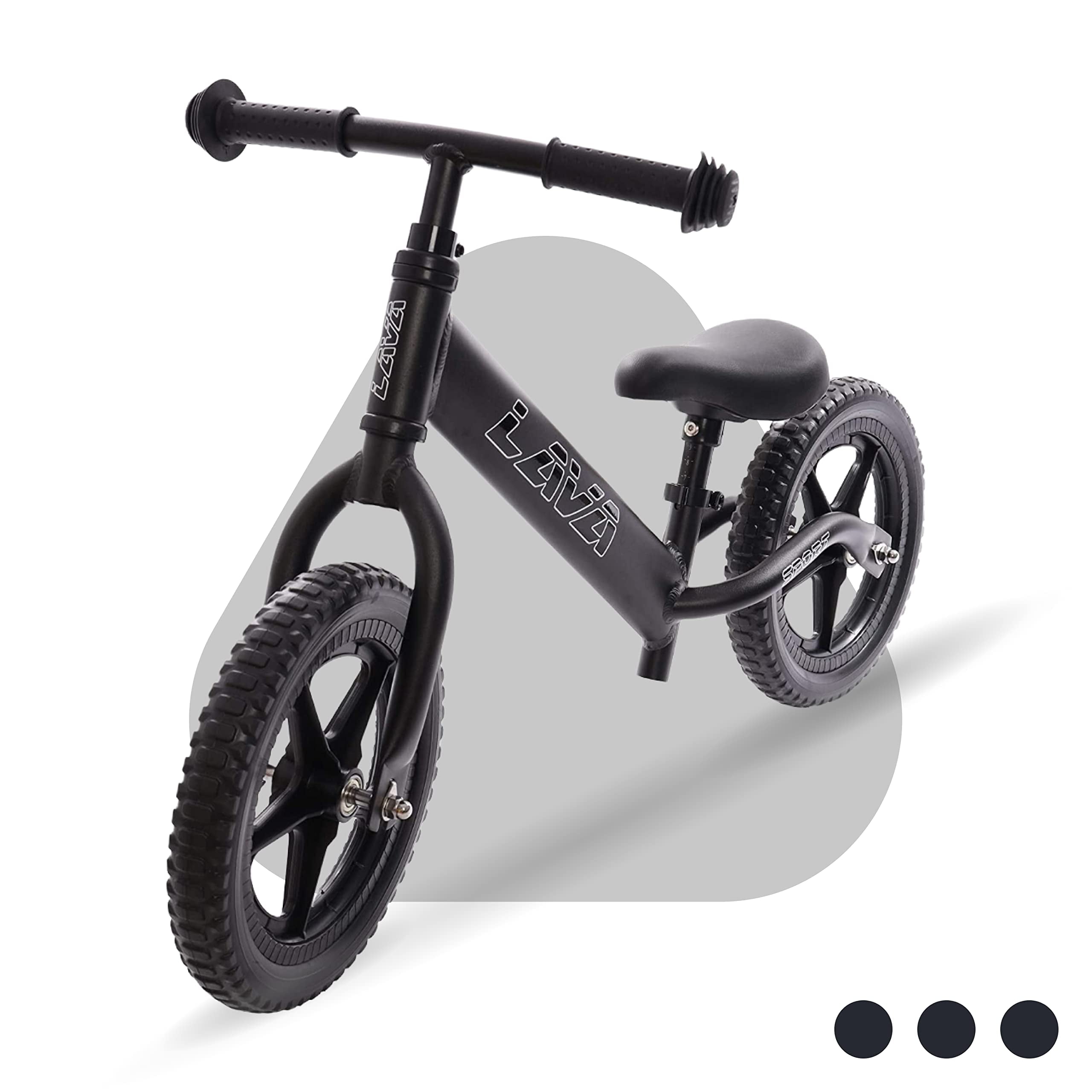 LAVA SPORT Basalt Black Balance Bike- Lightweight Aluminium Toddler Bike for Kids with Adjustable Handlebar and Seat, EVA Tires-Training Bike - Image 2