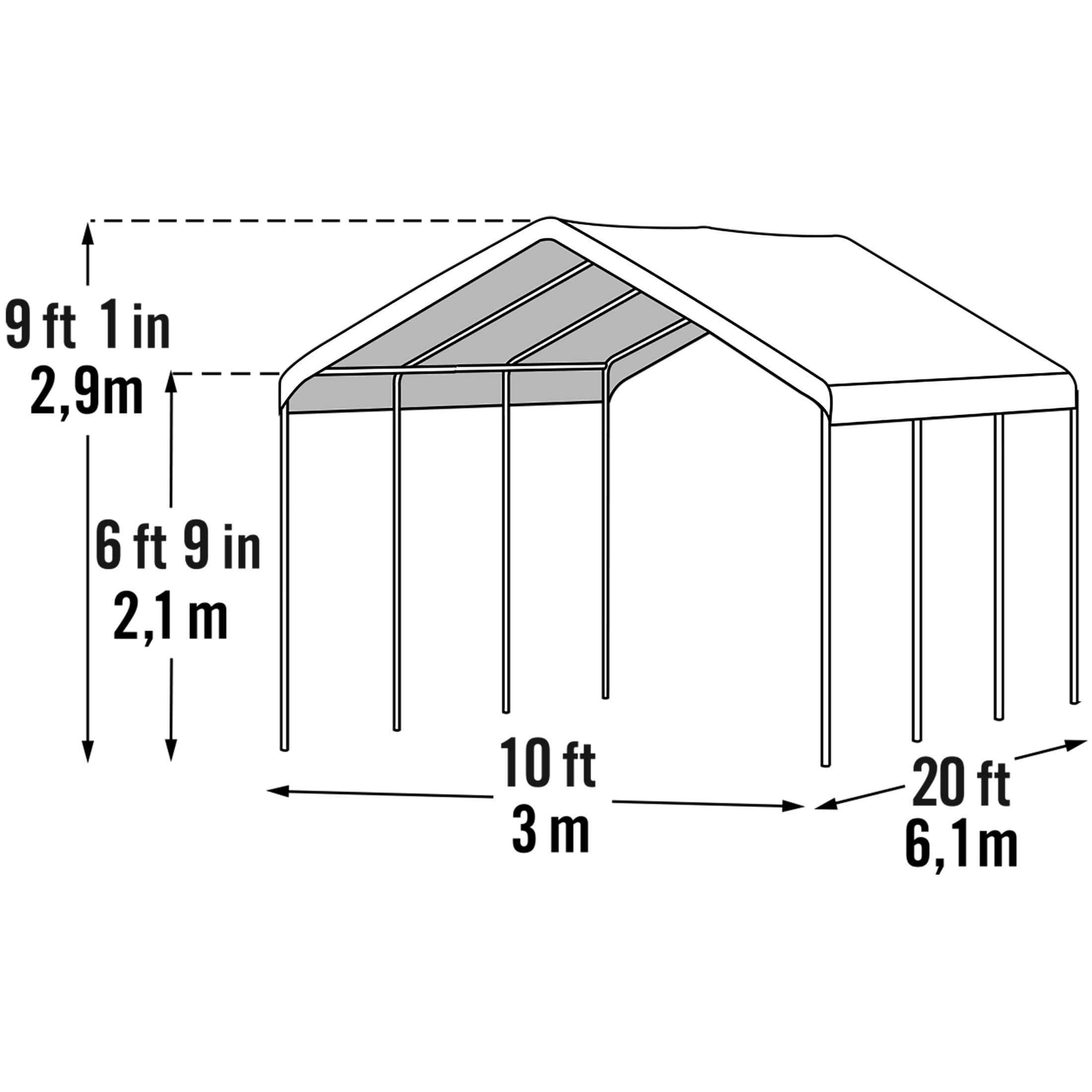 ShelterLogic SuperMax 10 x 20 x 9 ft White Gazebo Canopy - Image 9