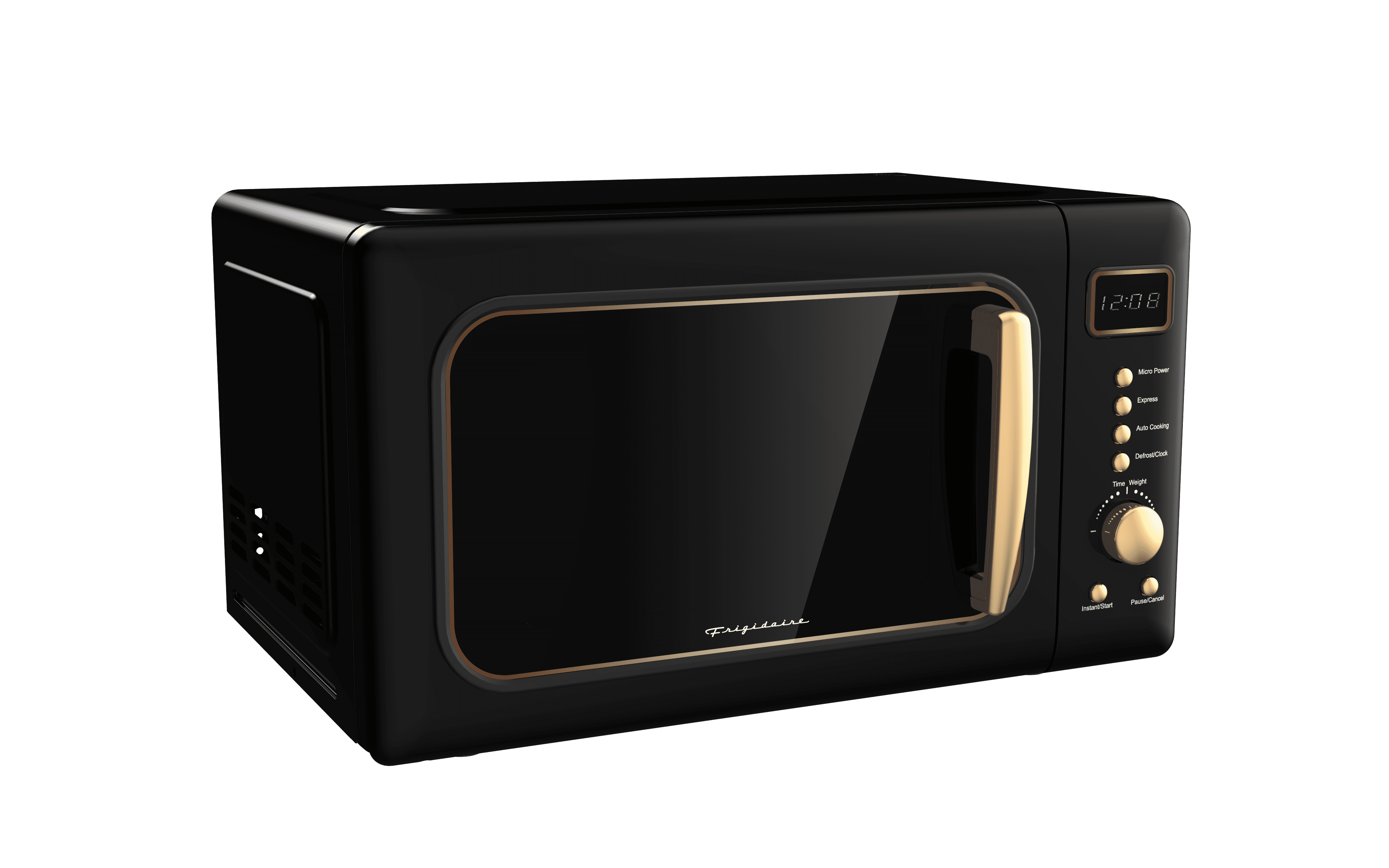Frigidaire 0.7 Cu. Ft. Retro Countertop Microwave Oven, Black and Gold - Image 9