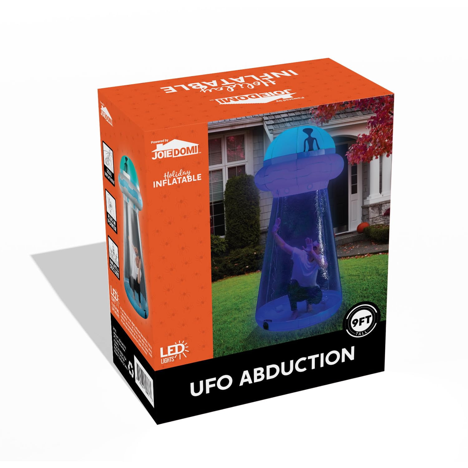 Joyfy 9 ft Halloween Inflatable UFO Alien Decoration with Built-in LEDs,UFO Halloween Decorations Outdoor Blow Up Yard Lawn Decoration - Image 7