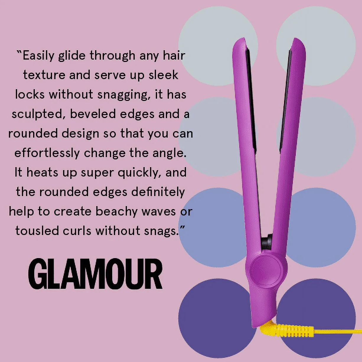 FLOWER Hair Tools Professional 1" Ceramic Tourmaline Flat Iron Hair Straightener, Purple - Image 8