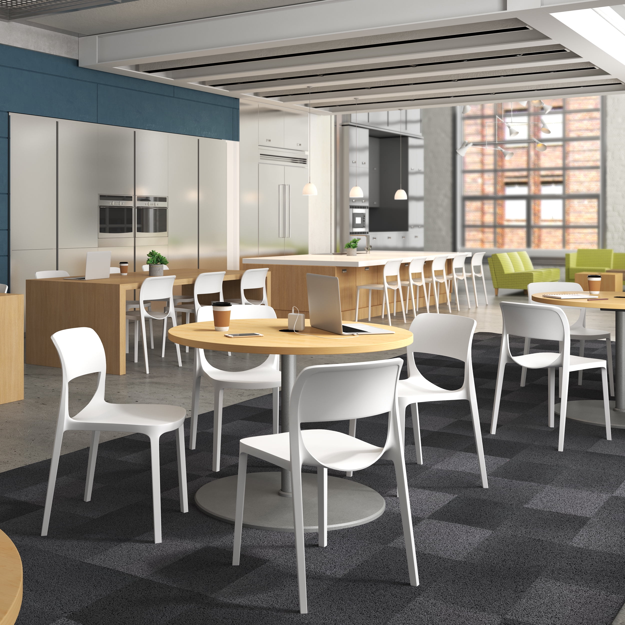 HON Basyx Prodigy Commercial-Grade 2-Pack Armless Stackable Chair, Indoor & Outdoor Chair, in White (BSXVL332WT) - Image 10