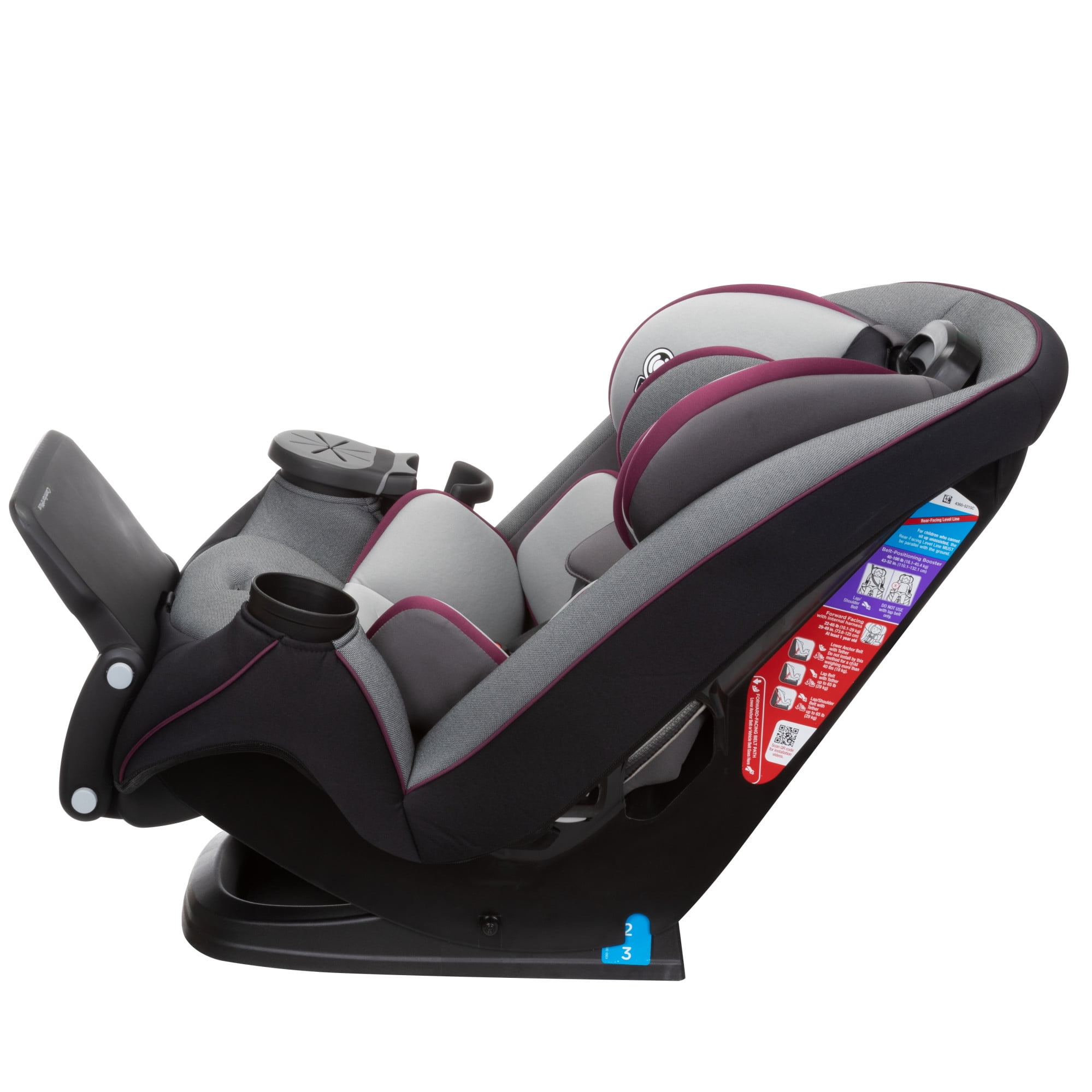 Safety 1ˢᵗ Grow and Go™ Extend 'n Ride LX All-in-One Convertible Car Seat, Winehouse, Infant & Toddler, Unisex - Image 21