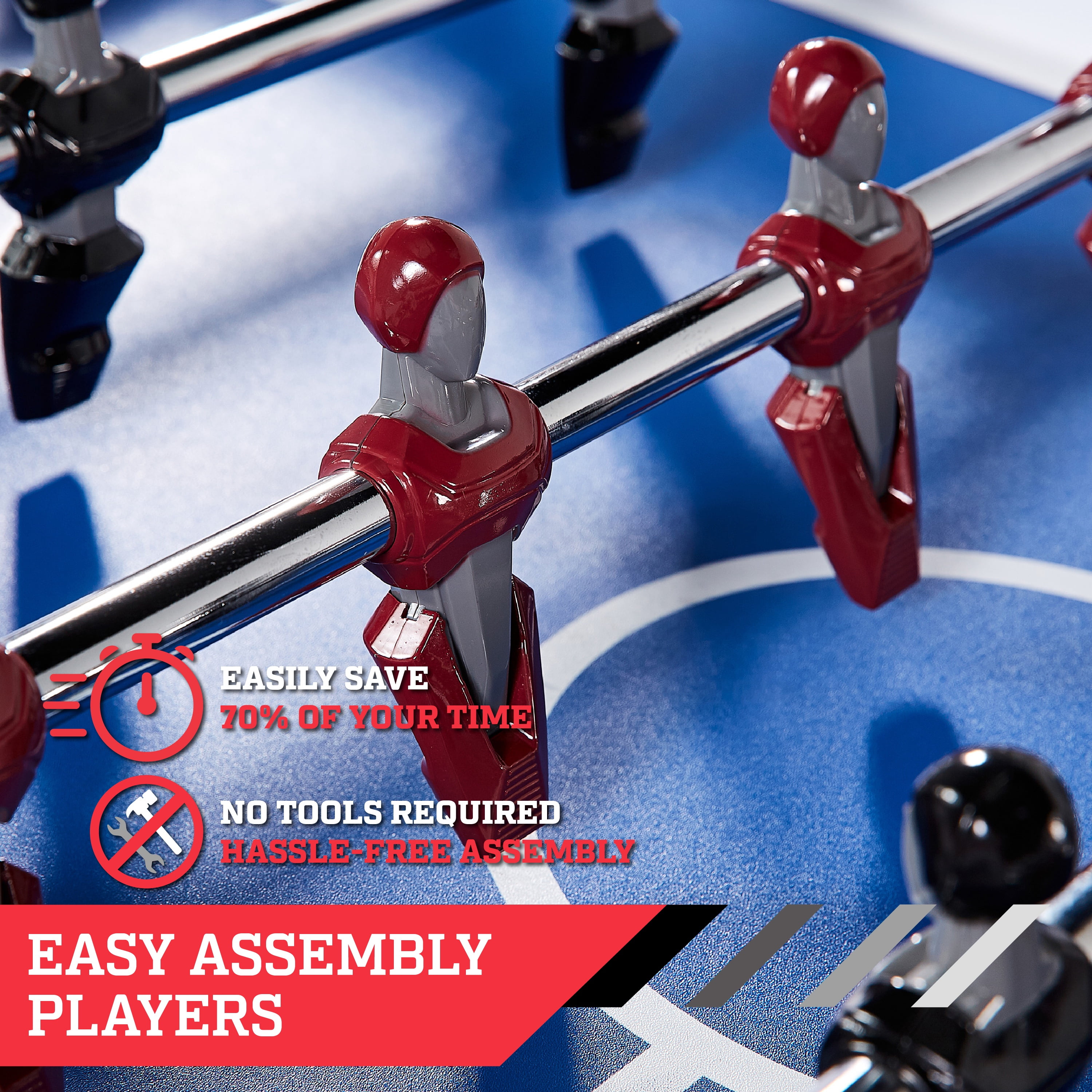 56” Arcade Foosball Table Competition Size, Soccer, Grey/Black by Hall of Games - Image 3