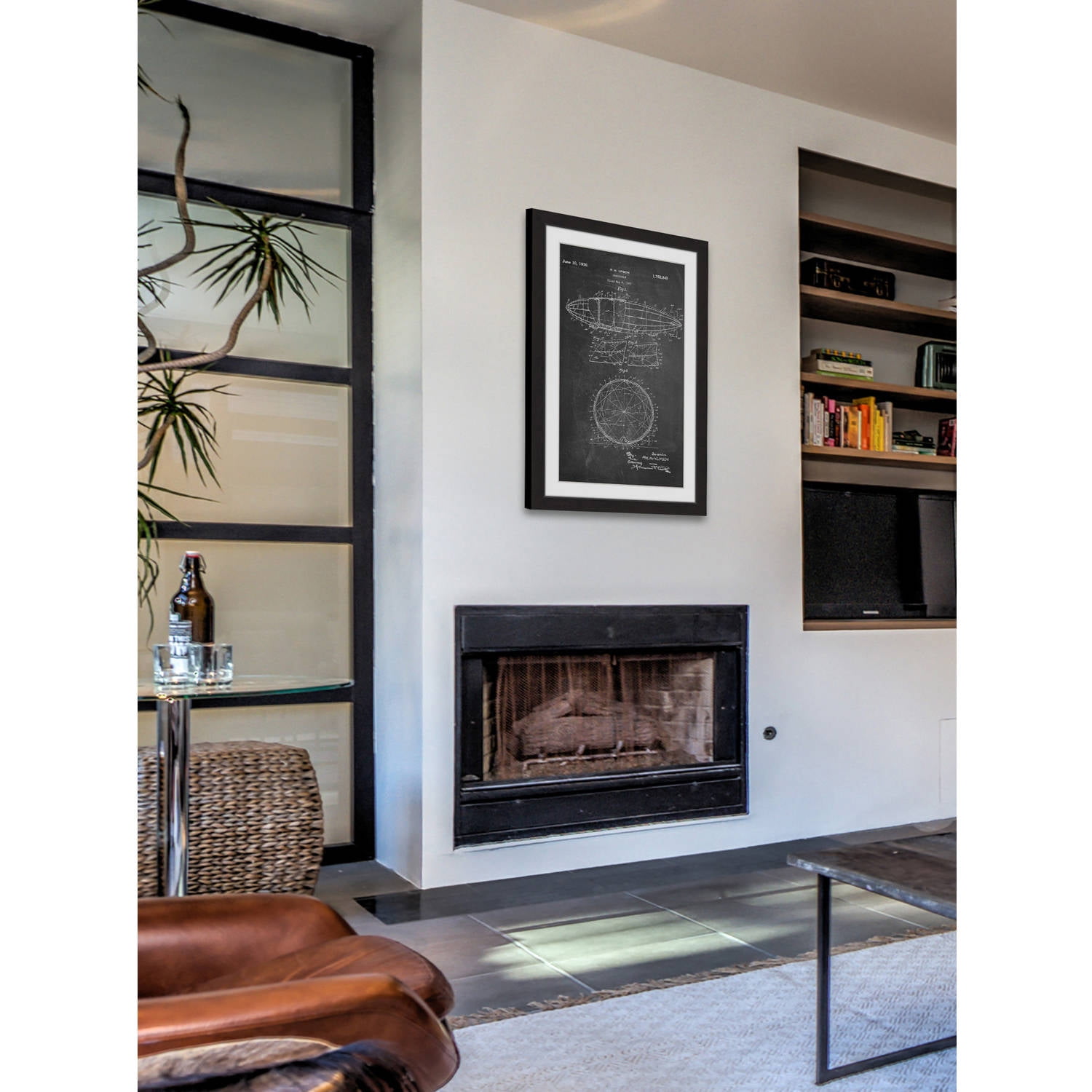 "Dirigible 1922 Chalk" Framed Painting Art Print - Image 4