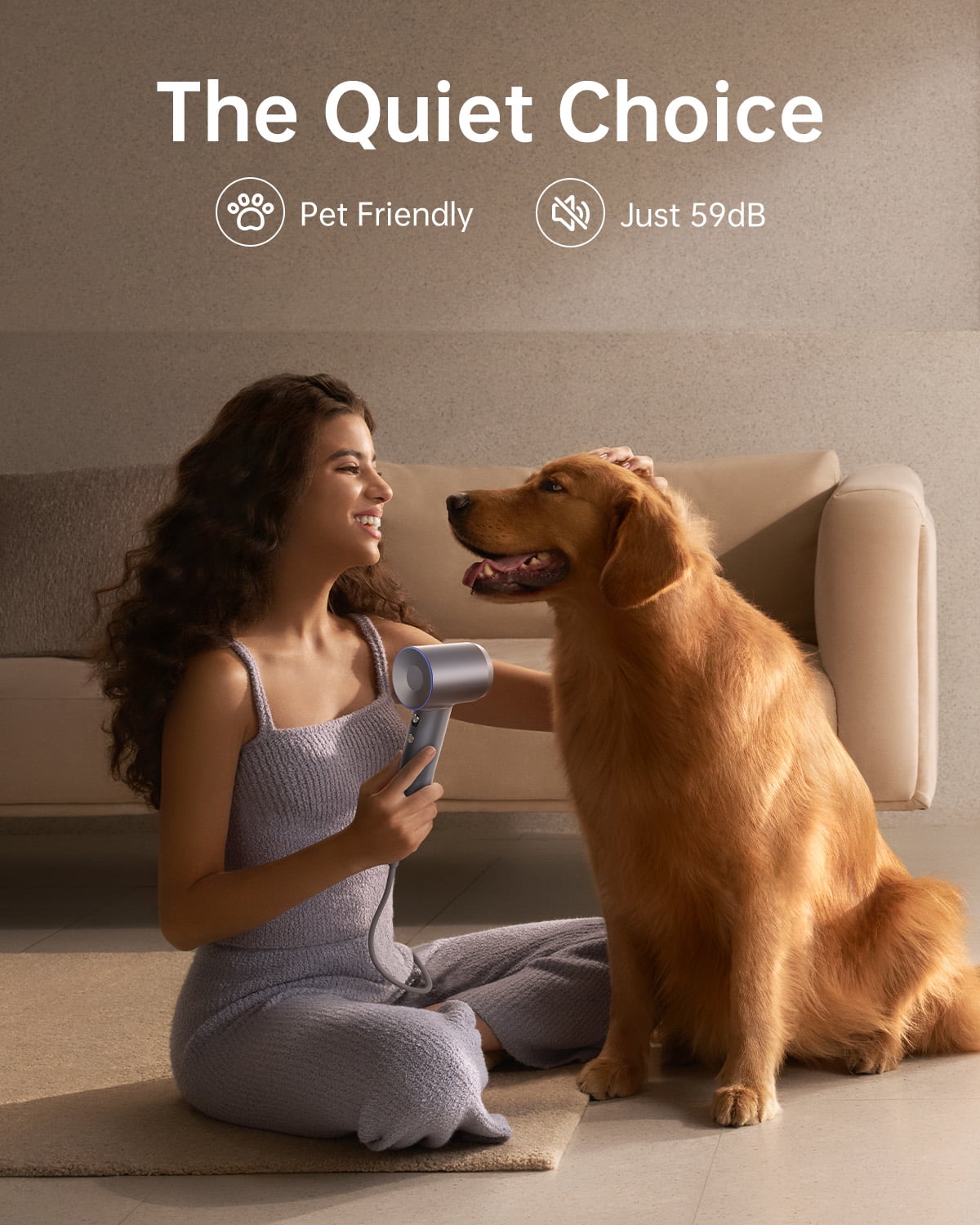 Laifen Swift Special Hair Dryer, 110,000 RPM High Speed Motor & 200Million Ions, with Magnetic Nozzle (Silver Blue,Glass Fiber & Nylon) - Image 4