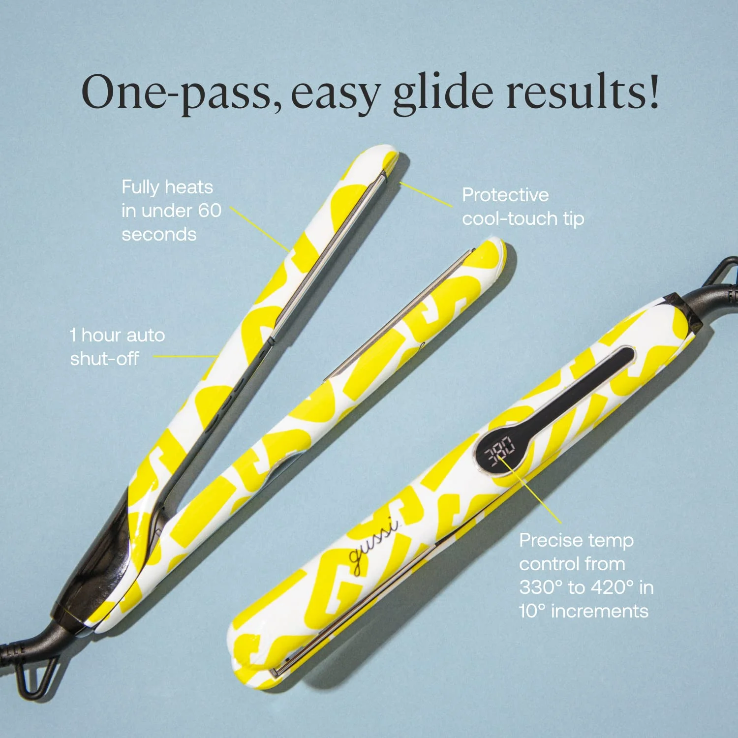 Gussi Hair Mane Squeeze 1" Titanium & Ceramic Flat Iron Hair Straightener - Image 3