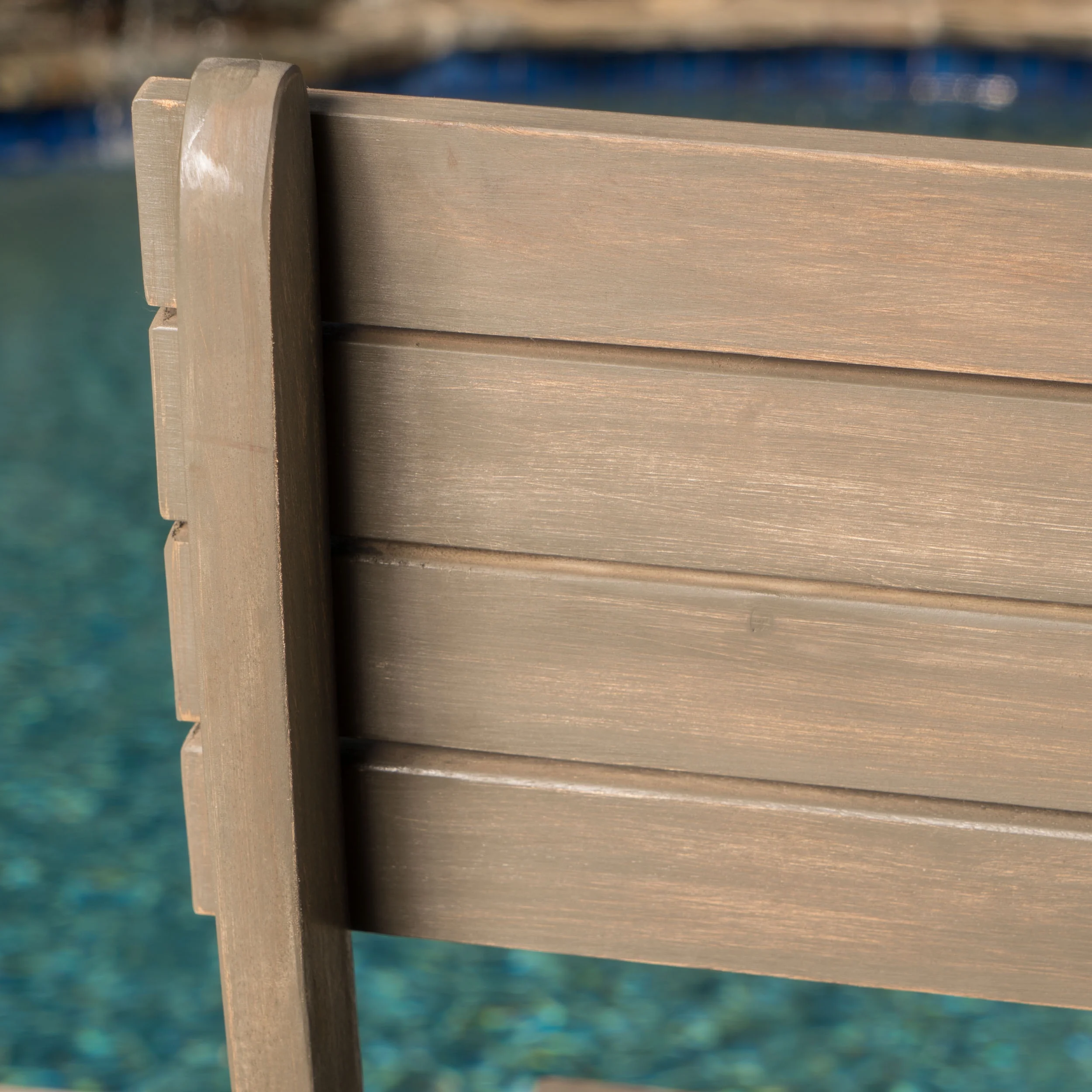 Bristle Outdoor 3 Piece Foldable Acacia Wood Bistro Set, Grey - Image 8