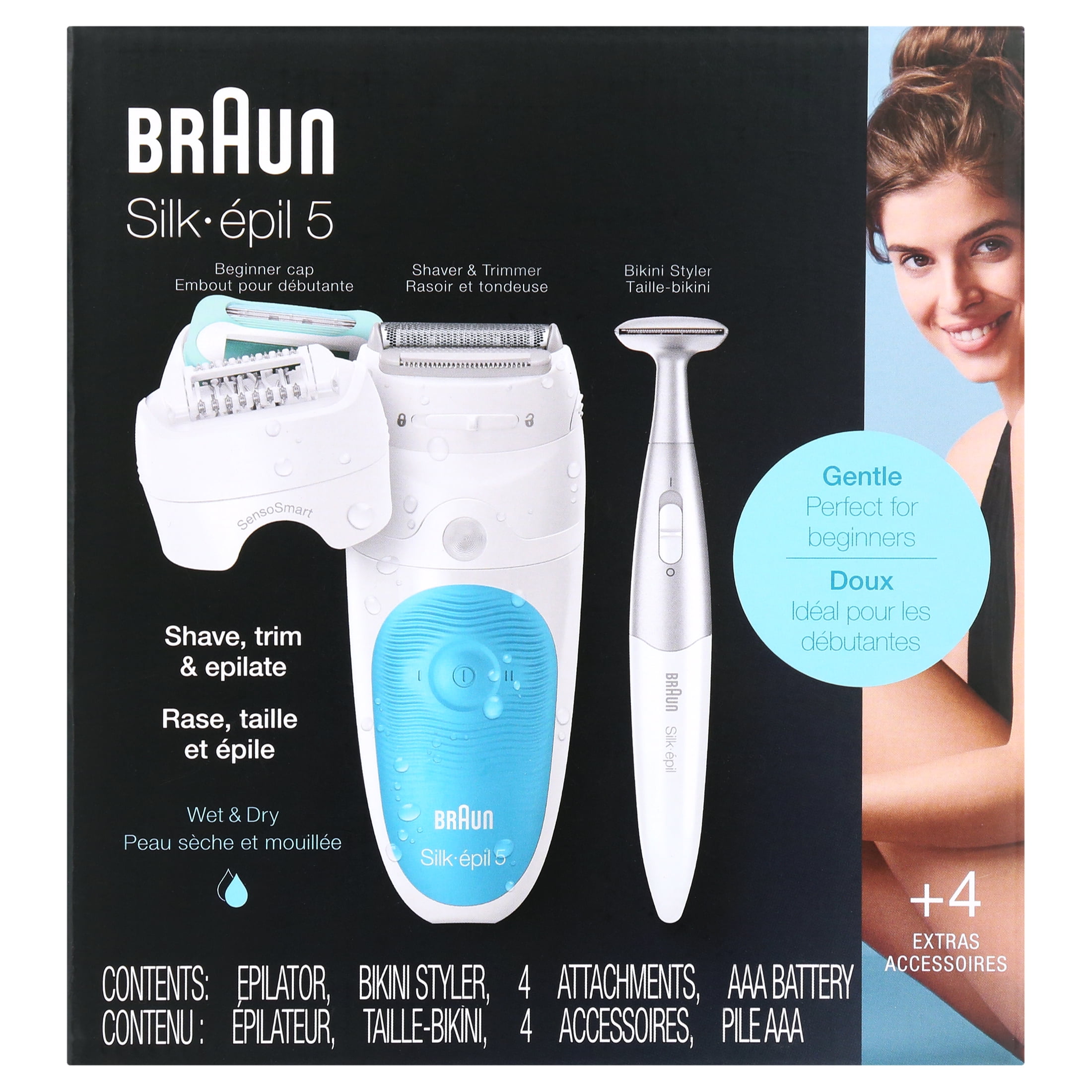 Braun Silk-Ãpil 5 5-810 Epilator for Women for Gentle Hair Removal, White/Turquoise - Image 6