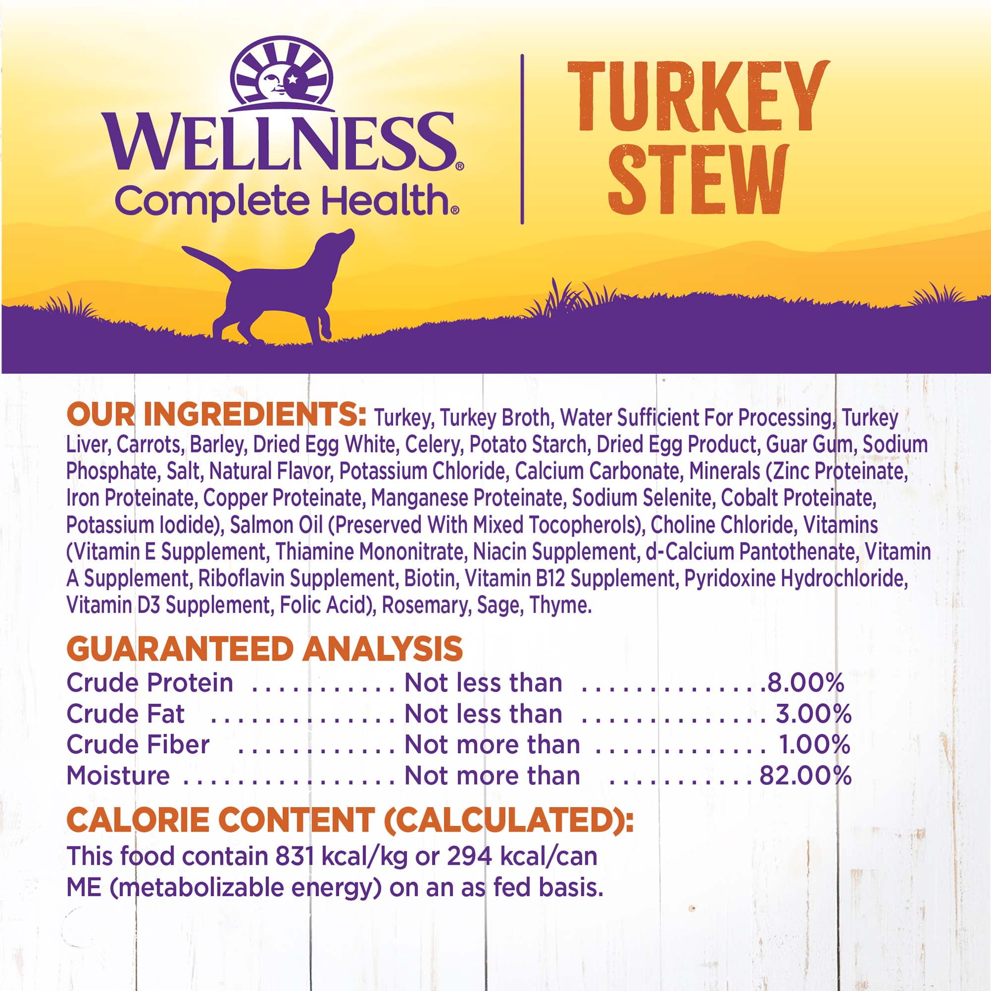 Wellness Thick & Chunky Natural Canned Dog Food, Turkey Stew, 12.5-Ounce Can (Pack of 12) - Image 5