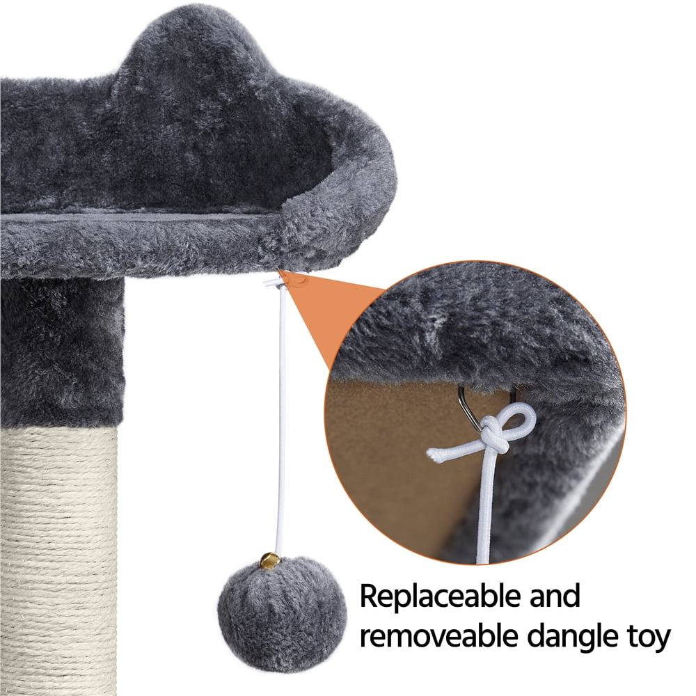 Alden Design 64.5"H Multi-level Cat Tree Tower with Condos and Perches, Dark Gray - Image 5