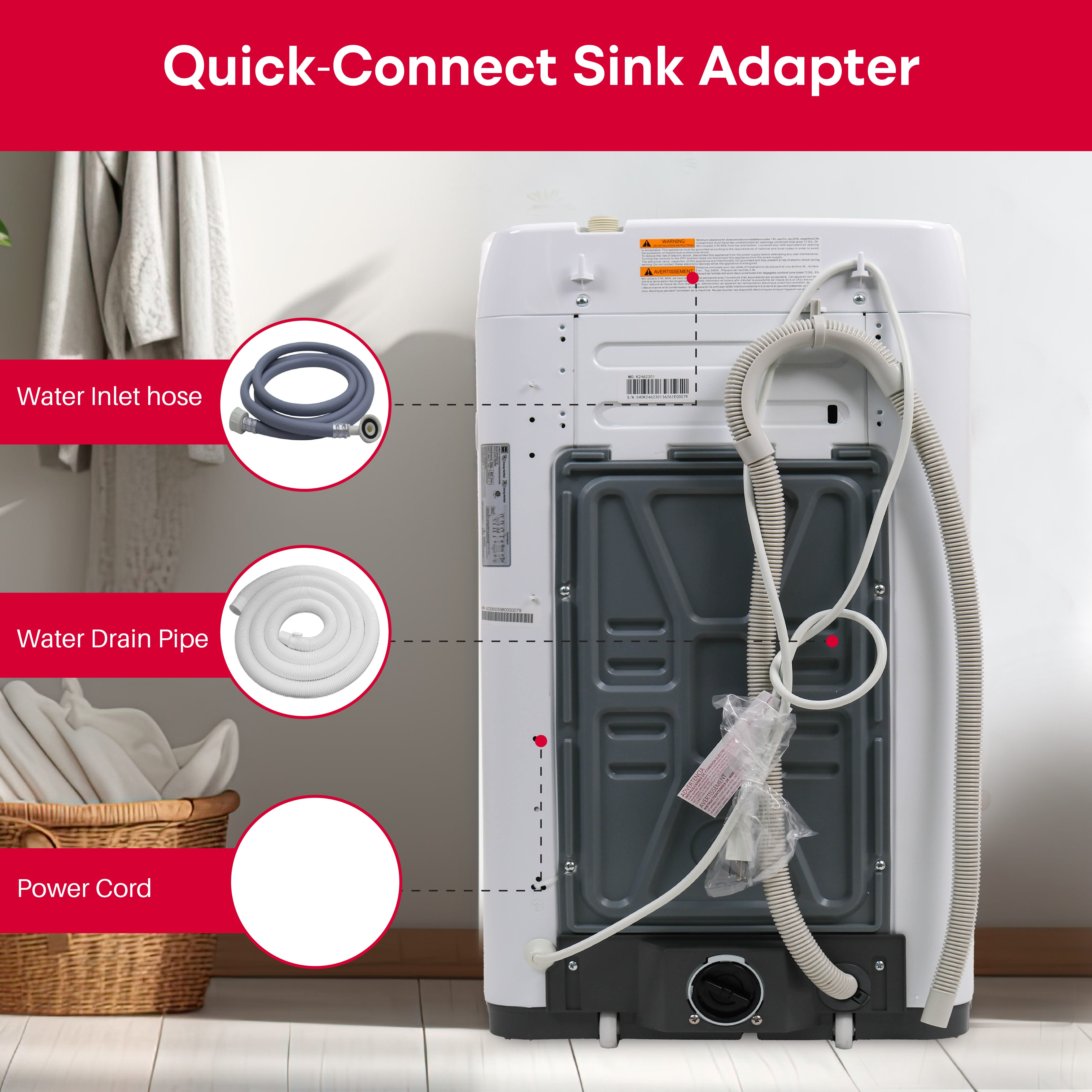 RCA, 0.9 cu ft Portable Washer, White, RPW091 - Image 13